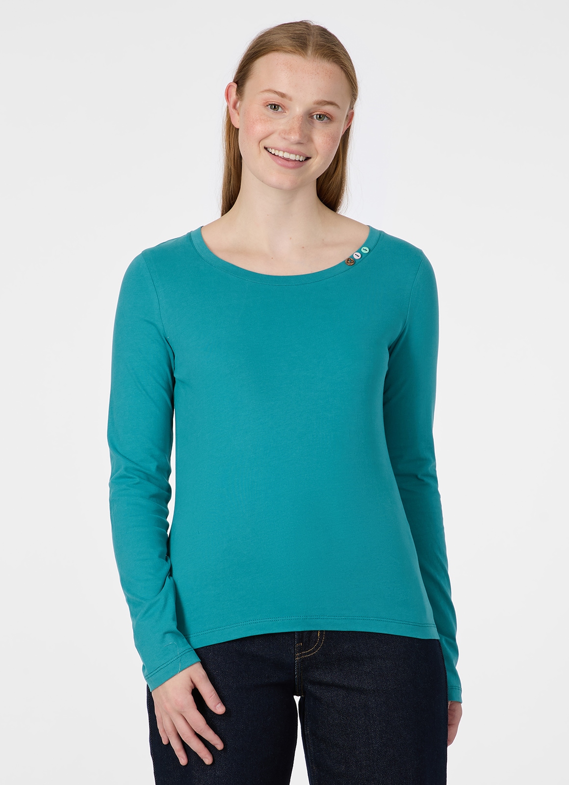 Ragwear Langarmshirt »FLLORAH LONG GOTS« Bestseller aus Single Jersey mit softem Finish und Knöpfen