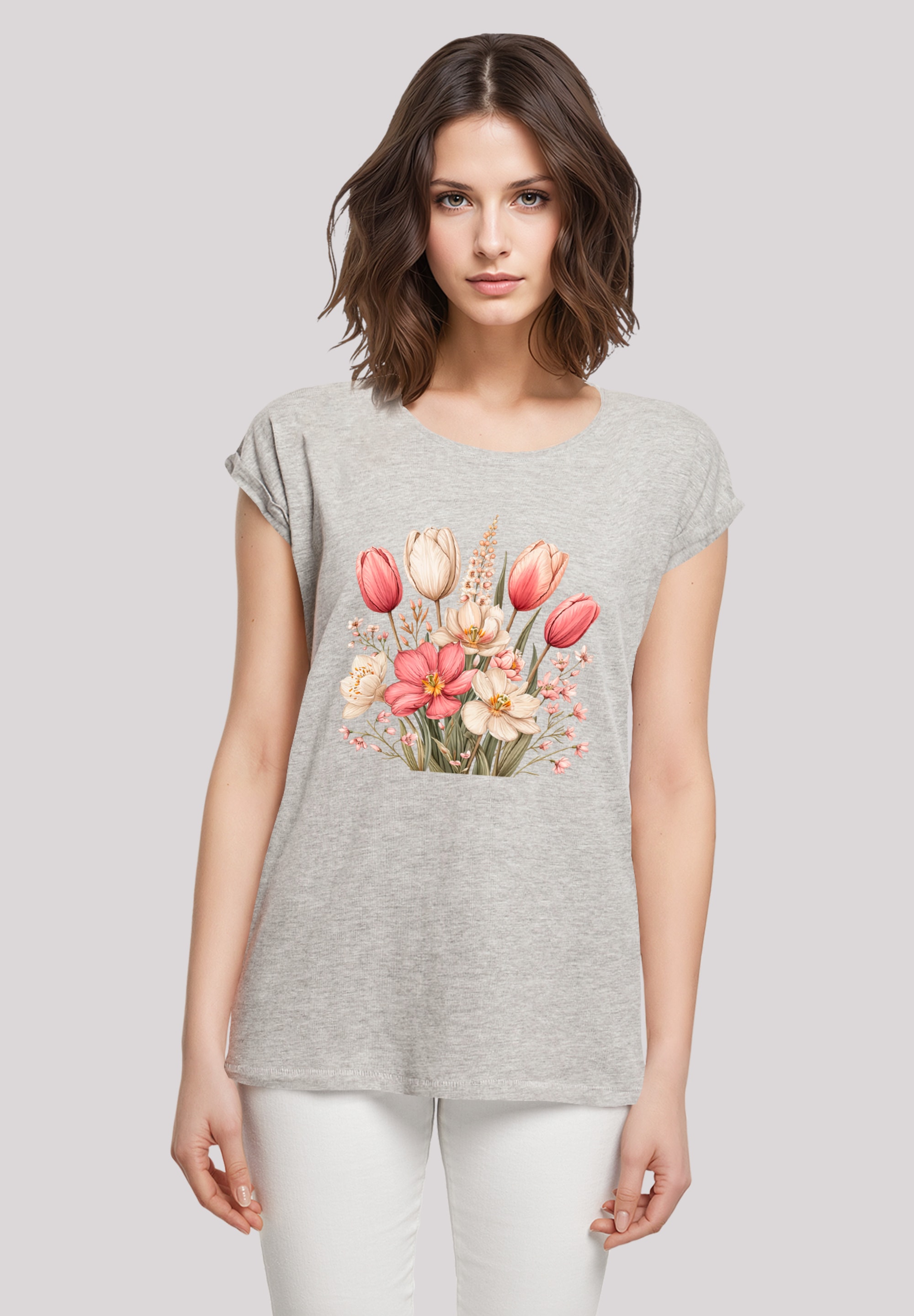 F4NT4STIC T-Shirt "Rosa weißer Frühlingsblumenstrauß", Premium Qualität günstig online kaufen