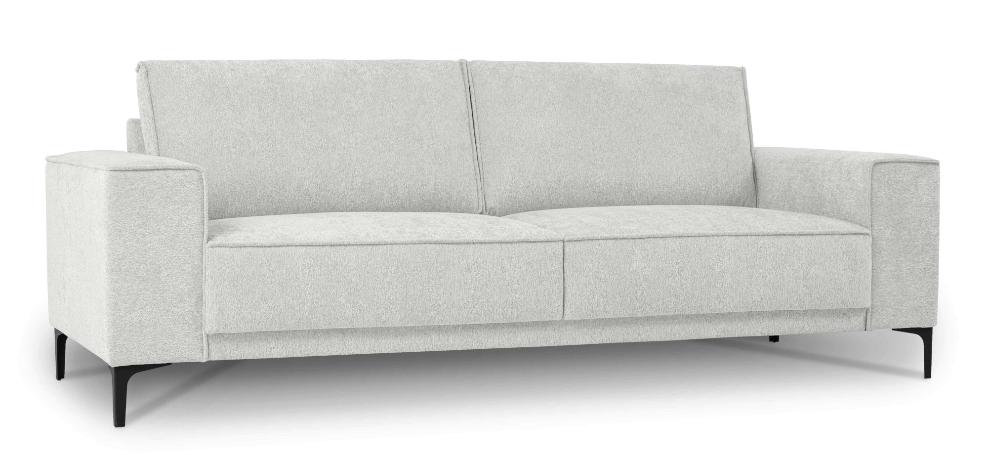 Places of Style 3-Sitzer »3er Sofa Oland, Struktur, Flachgewebe, Luxus-Microfaser, Boucle«, 224 cm, Wellenunterfederung, Skandi-Design, Metallfüße