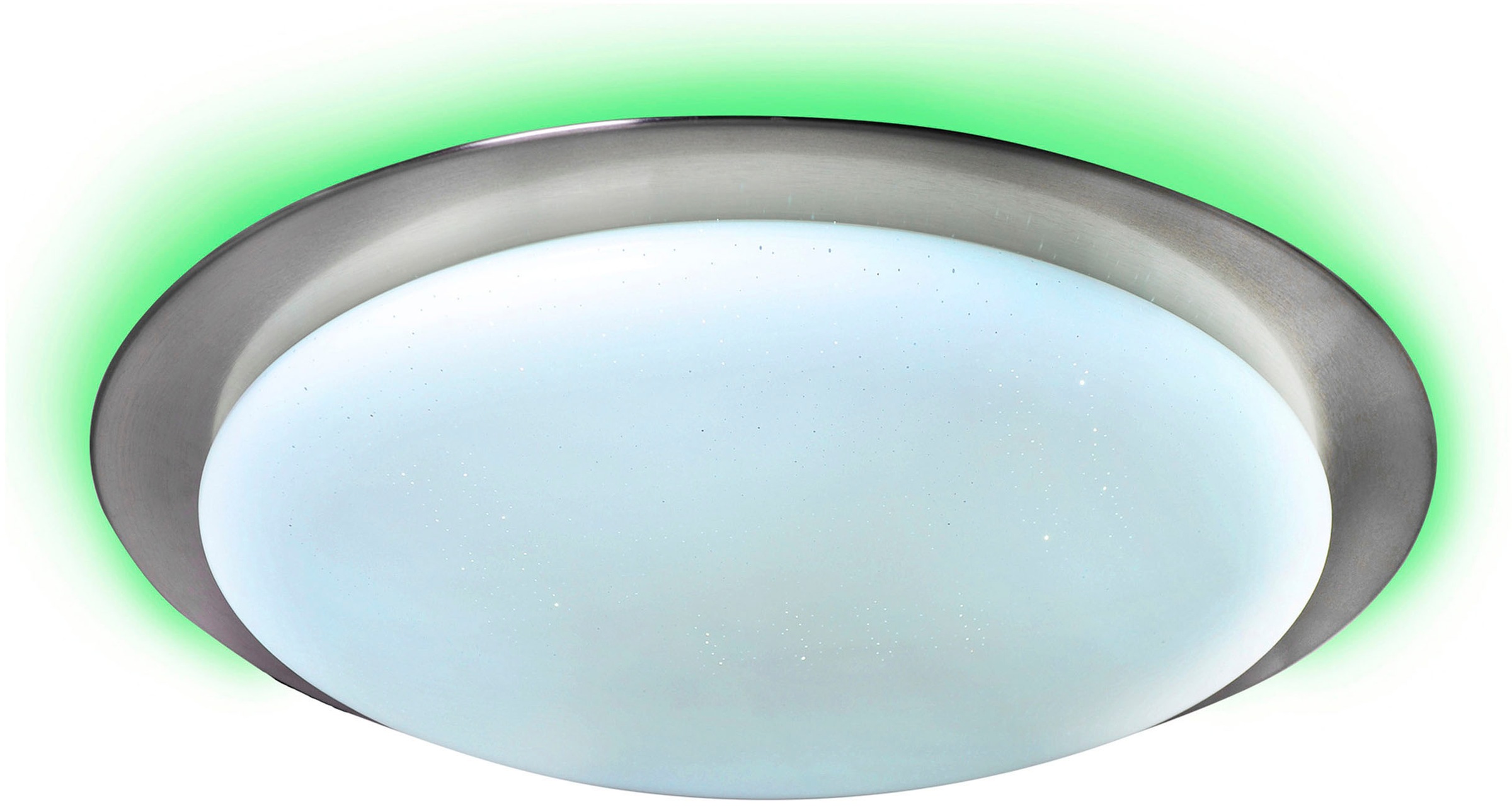 näve LED Deckenleuchte »Turin« LED-Modul 1 Stk. warmweiß - kaltweiß Schirm Kristalleffekt, Nachtlicht, CCT, RGB Rahmenbeleucht., dimmbar