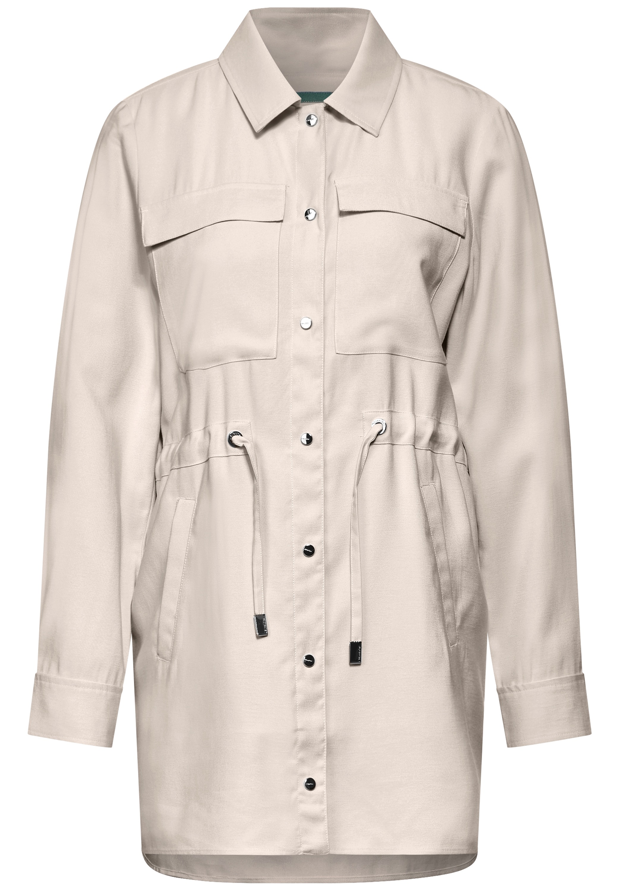 Damen Beige Blusenjacke STREET ONE Blusenjacke, Ohne Kapuze, Mit