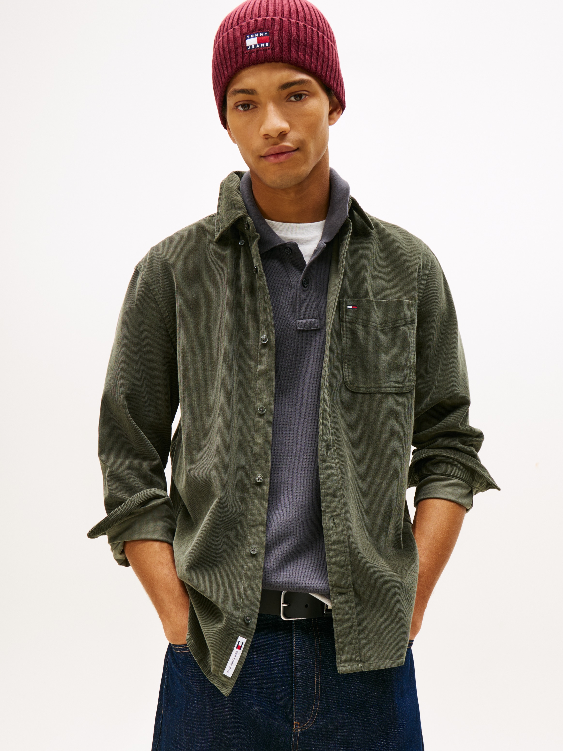 Tommy Jeans Langarmhemd "TJM BABY CORD SHIRT EXT", Regular Fit, Button-down günstig online kaufen