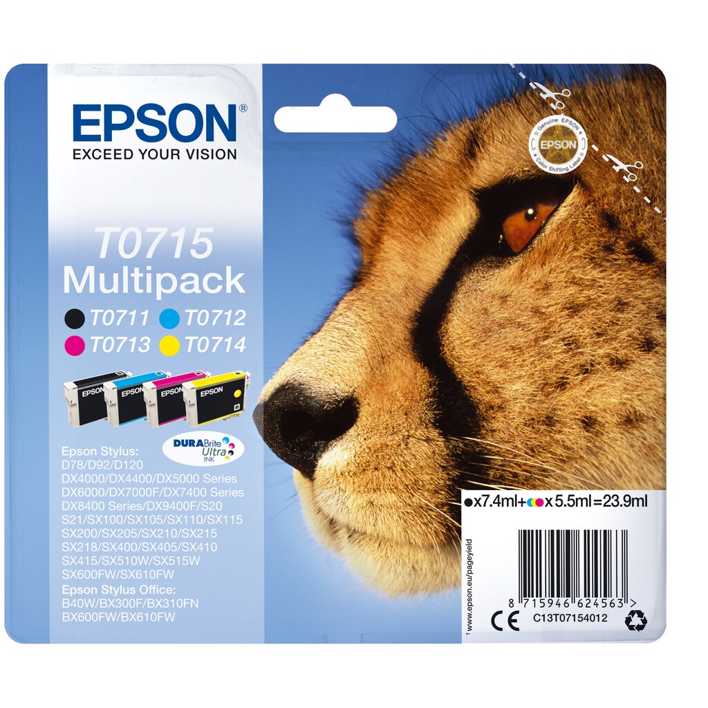 Epson Tintenpatrone »Epson Multipack 4 Farben T0715«