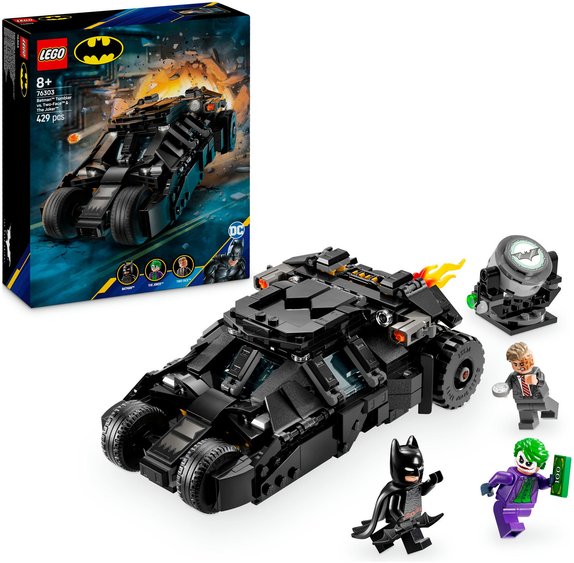 LEGO Kinder Konstruktionsspielsteine "Batman Tumbler vs. Two-Face & The Joker (76303), LEGO Super Heroes", bunt, Kunststoff, Spielbausteine, Made