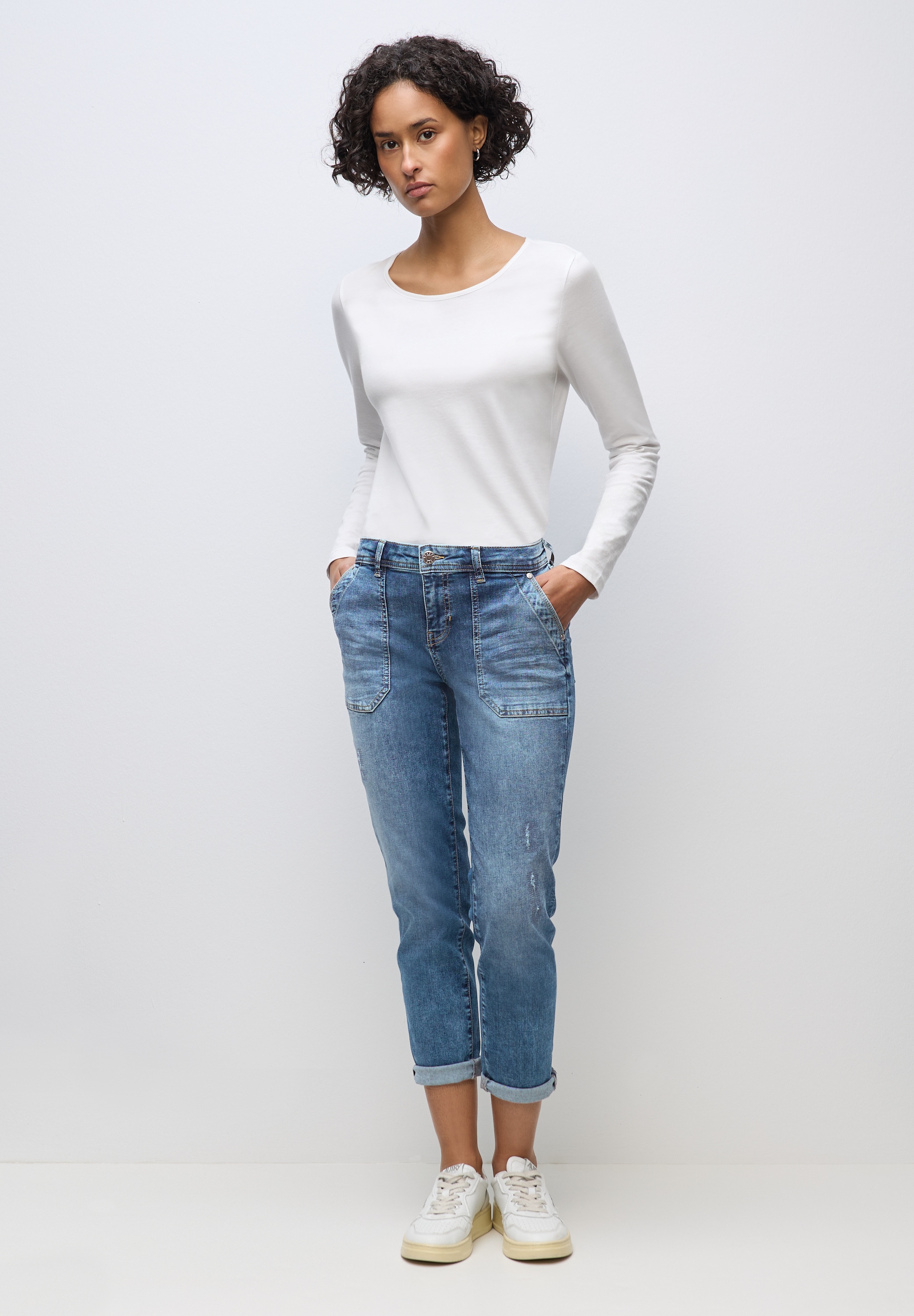 STREET ONE Loose-fit-Jeans, in Destroyed-Optik