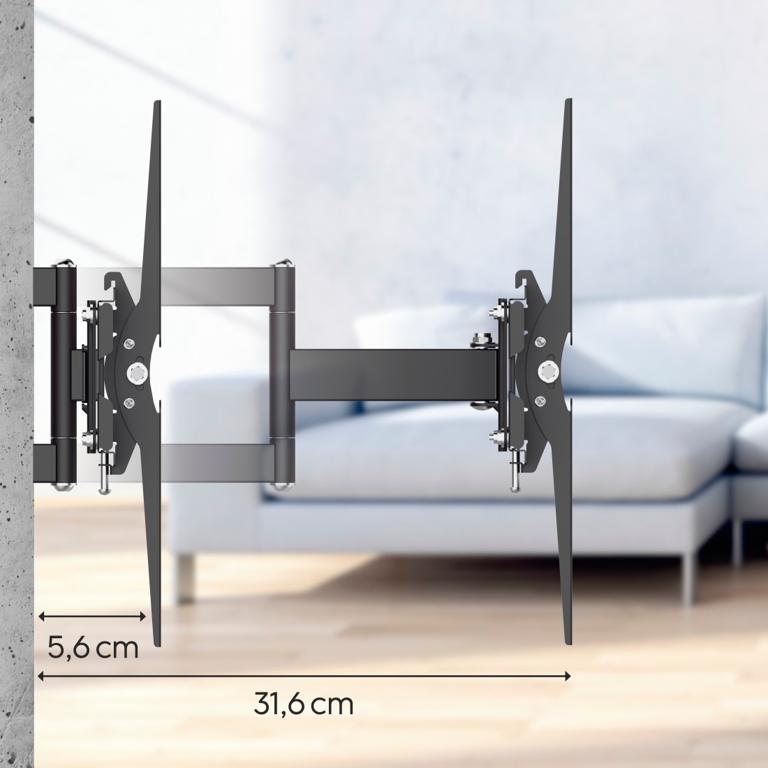 Hama TV-Wandhalterung »Halterung, schwenkbar, neigbar, ausziehbar von 48 - 122 (19" - 48")«, bis 122 cm Zoll, max. 20 kg