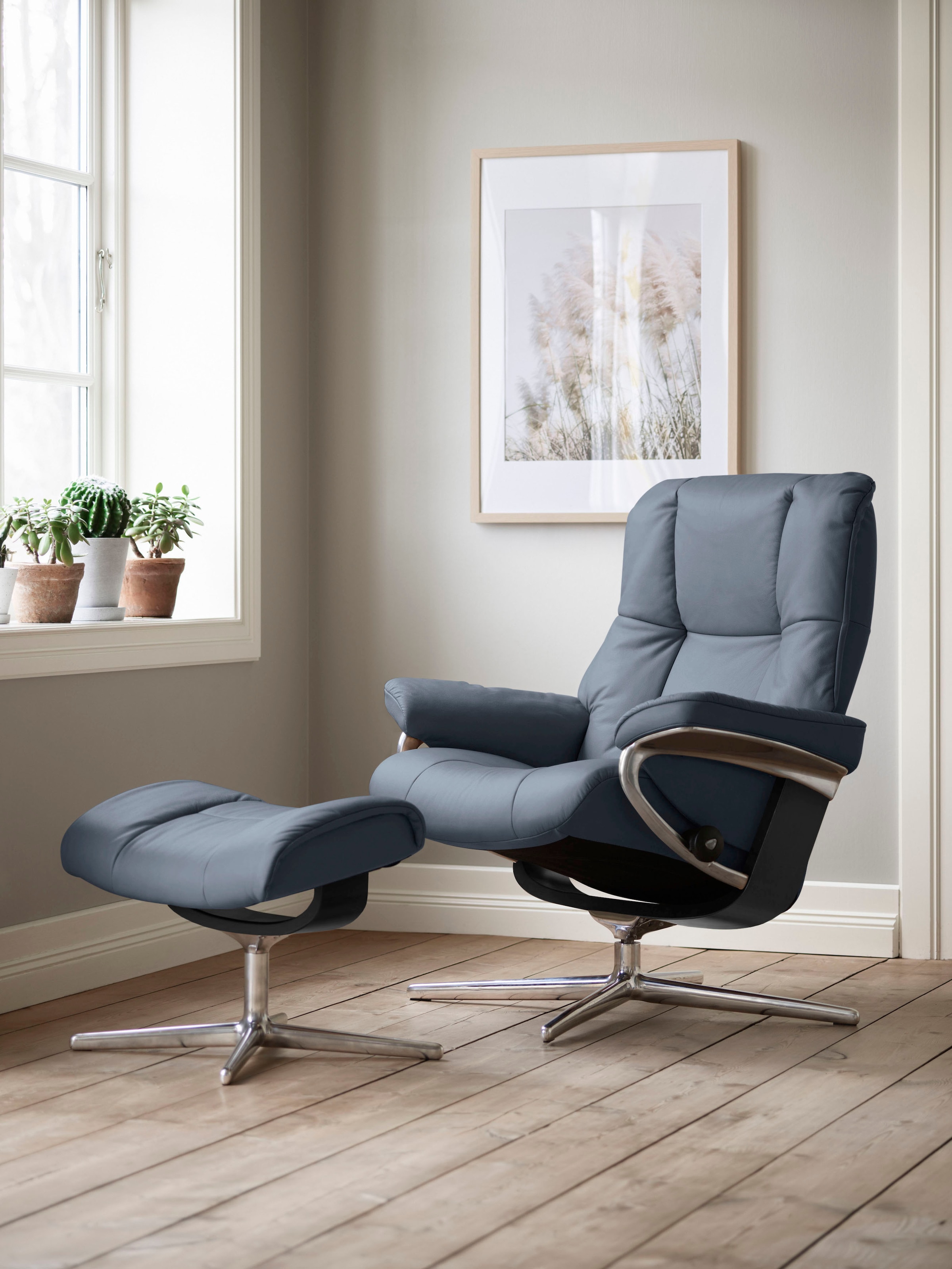 Stressless "Mayfair" Set, Relaxsessel mit Hocker, mit Hocker, mit Cross Bas günstig online kaufen