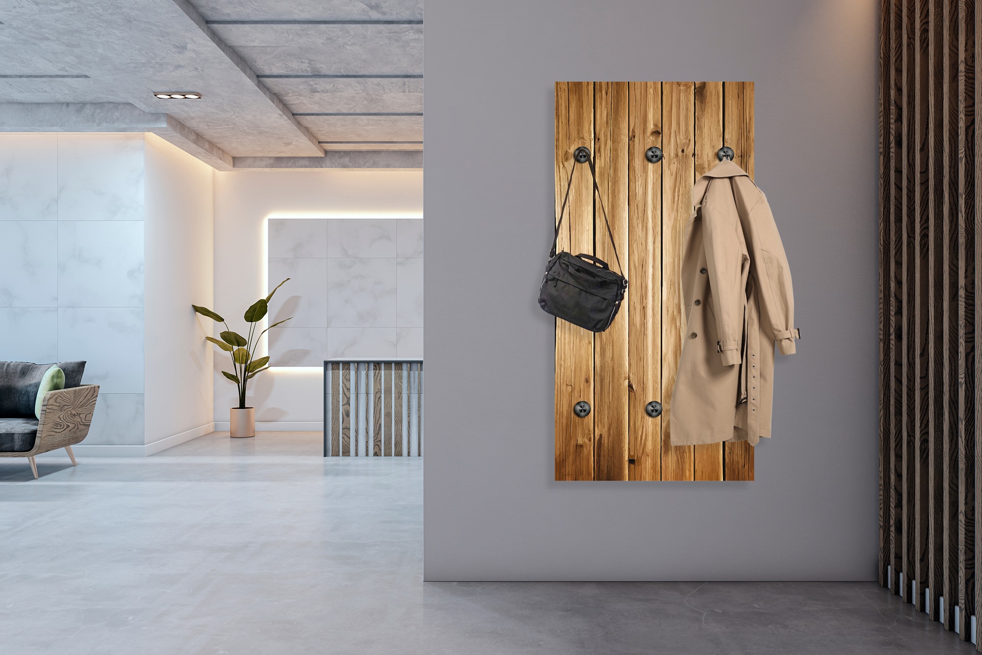 queence Wandgarderobe "Paneel Holzleisten Optik" 1 Stk. tlg. Wandpaneel aus günstig online kaufen