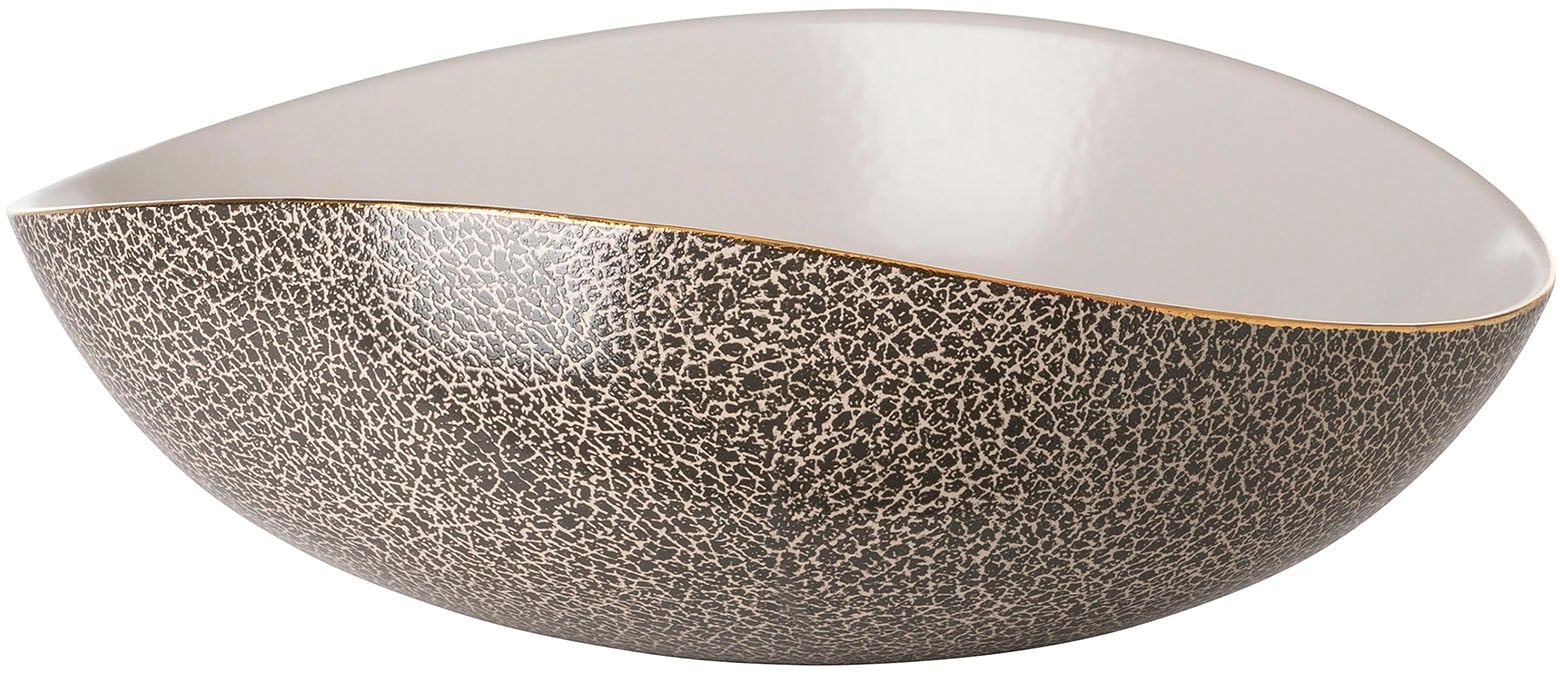 FINK Schale "MIDAS", B/H/L: 24,5cm x 11cm, grau, Schüsseln, Dekoschale, Schüssel aus Porzellan, Höhe ca. 11 cm