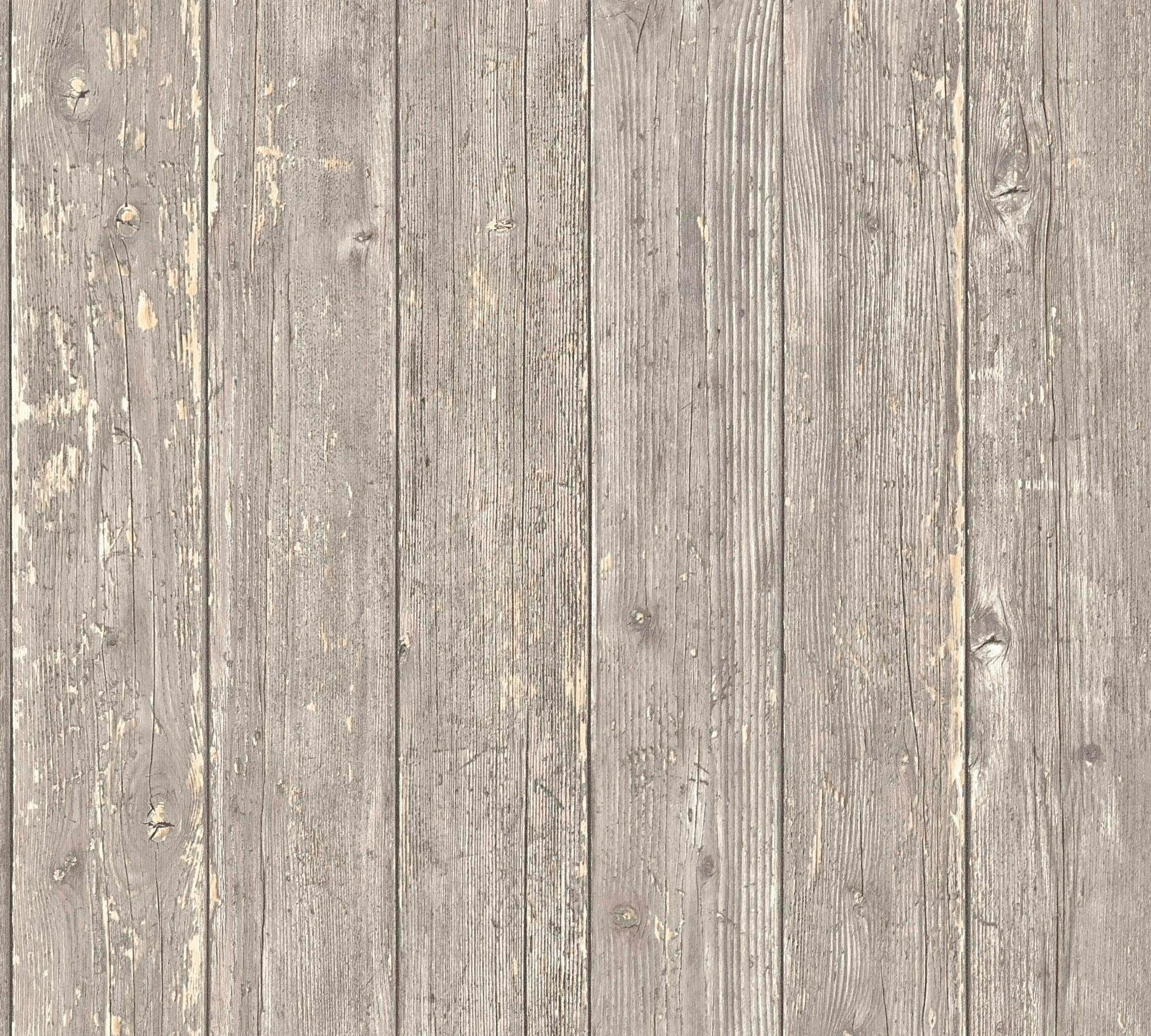 living walls Vliestapete »Authentic Walls Vintage«, gemustert-matt-Holz-realistisch-uni, Tapete einfarbig Beton-Optik Tapeten Wohnzimmer Schlafzimmer Küche