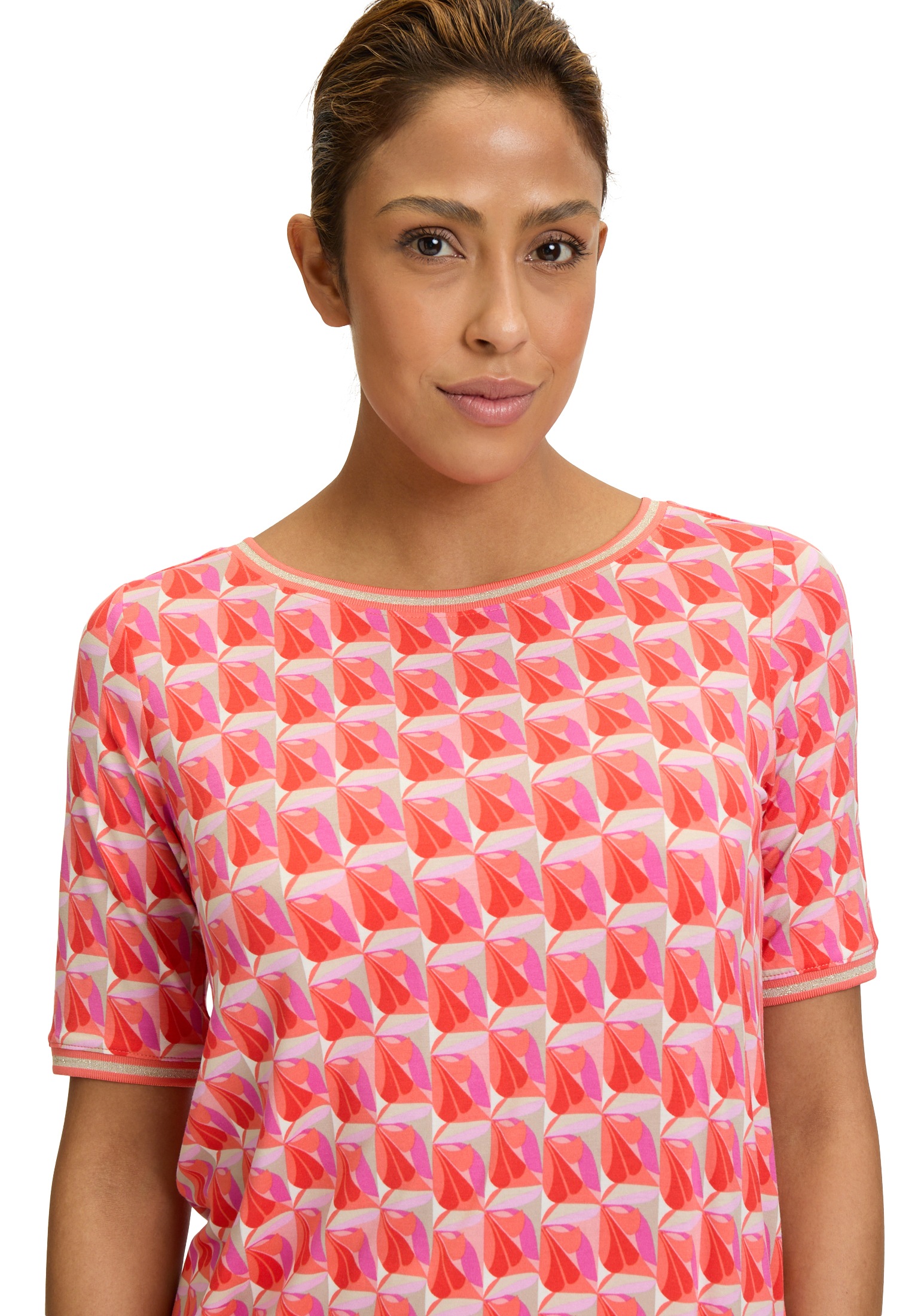 Betty Barclay Kurzarmshirt »Betty Barclay Damen Casual-Shirt mit Tunnelzug«, (1 tlg.), Rippbündchen