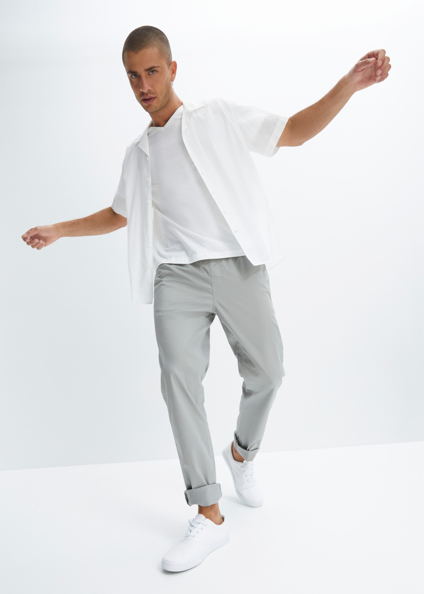 bonprix Schlupfhose  mit elastischem Bund, Regular Fit, aus Baumwolle und Elasthan