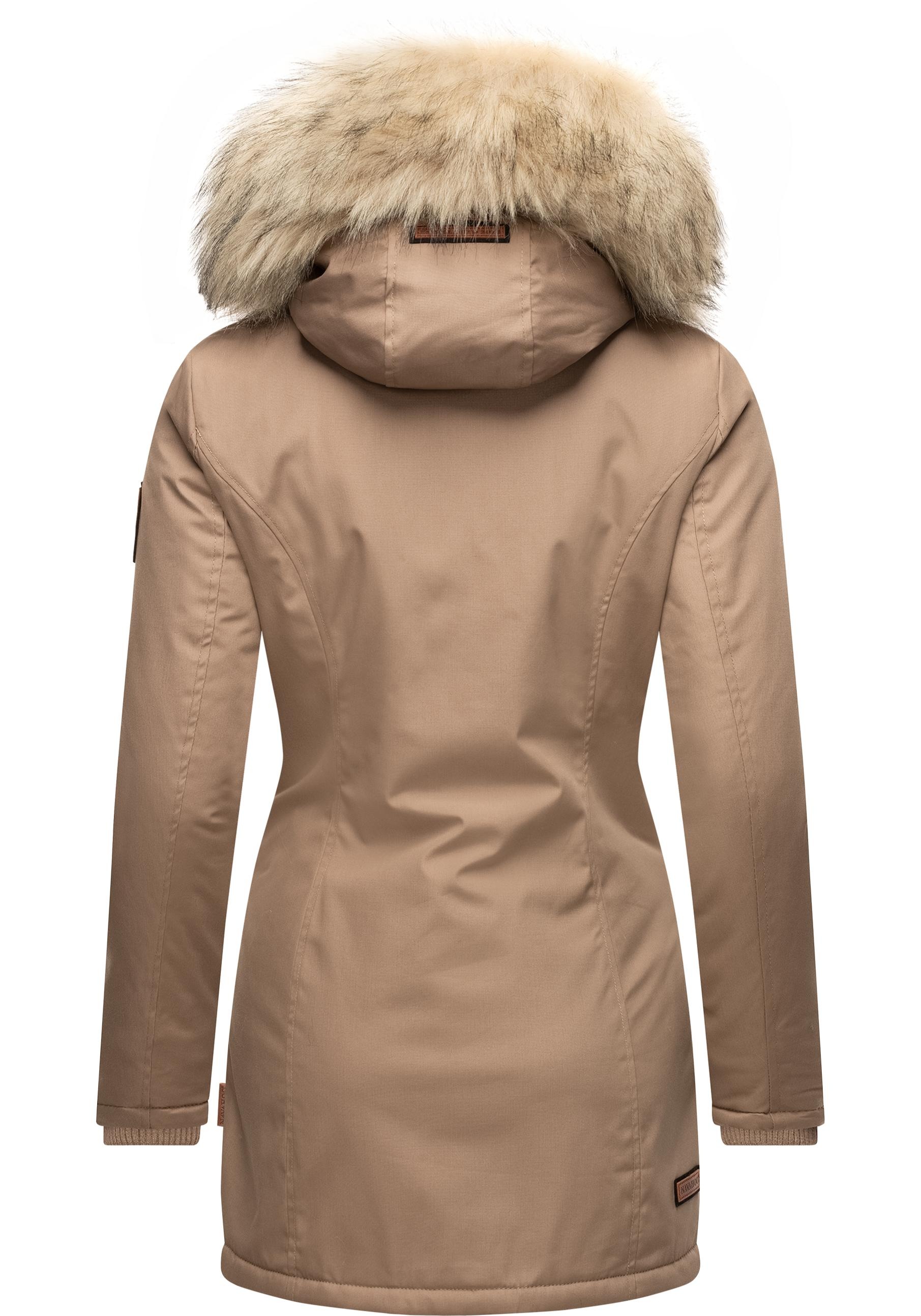 Navahoo Wintermantel »Cristal«, stylischer Damen Winterparka mit Kunstfell-Kapuze