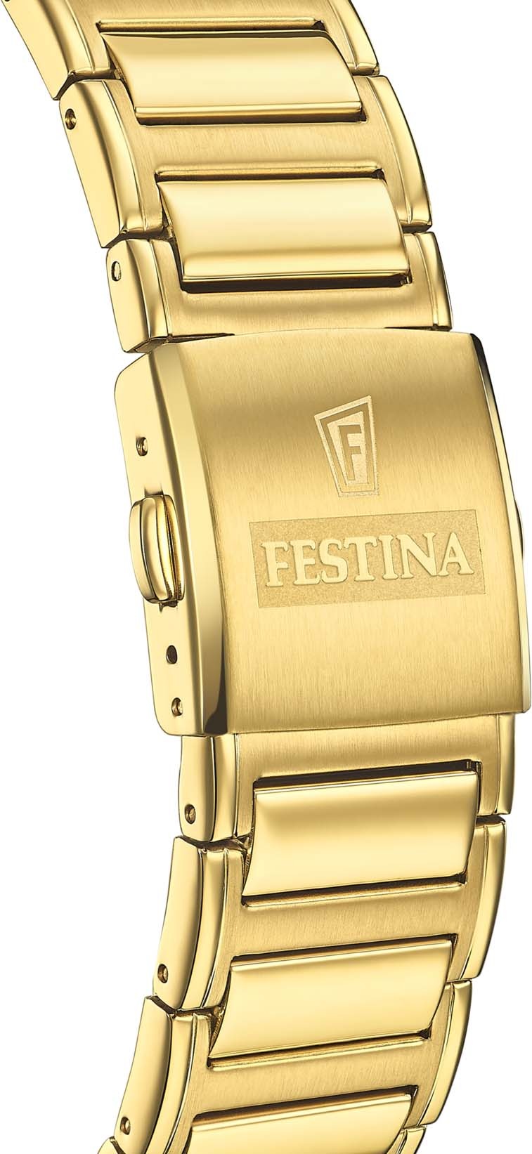 Festina Chronograph, Armbanduhr, Quarzuhr, Herrenuhr, Stoppfunktion, Edelstahlarmband