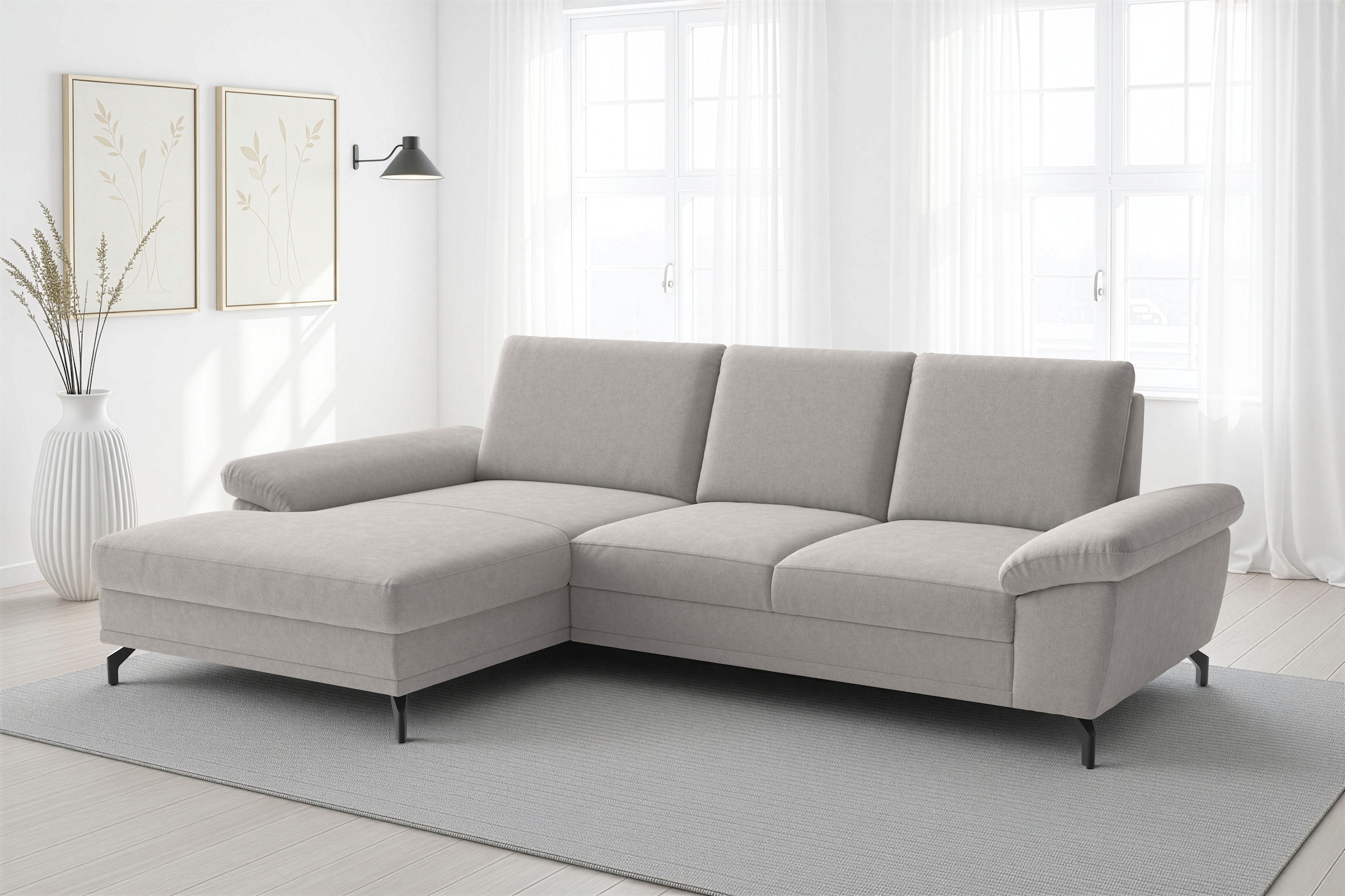 sit&more Ecksofa "Chelsea L-Form, B: 264 cm, Armteil- & Sitztiefenverstellung" optional Schlaffunktion und Bettkasten