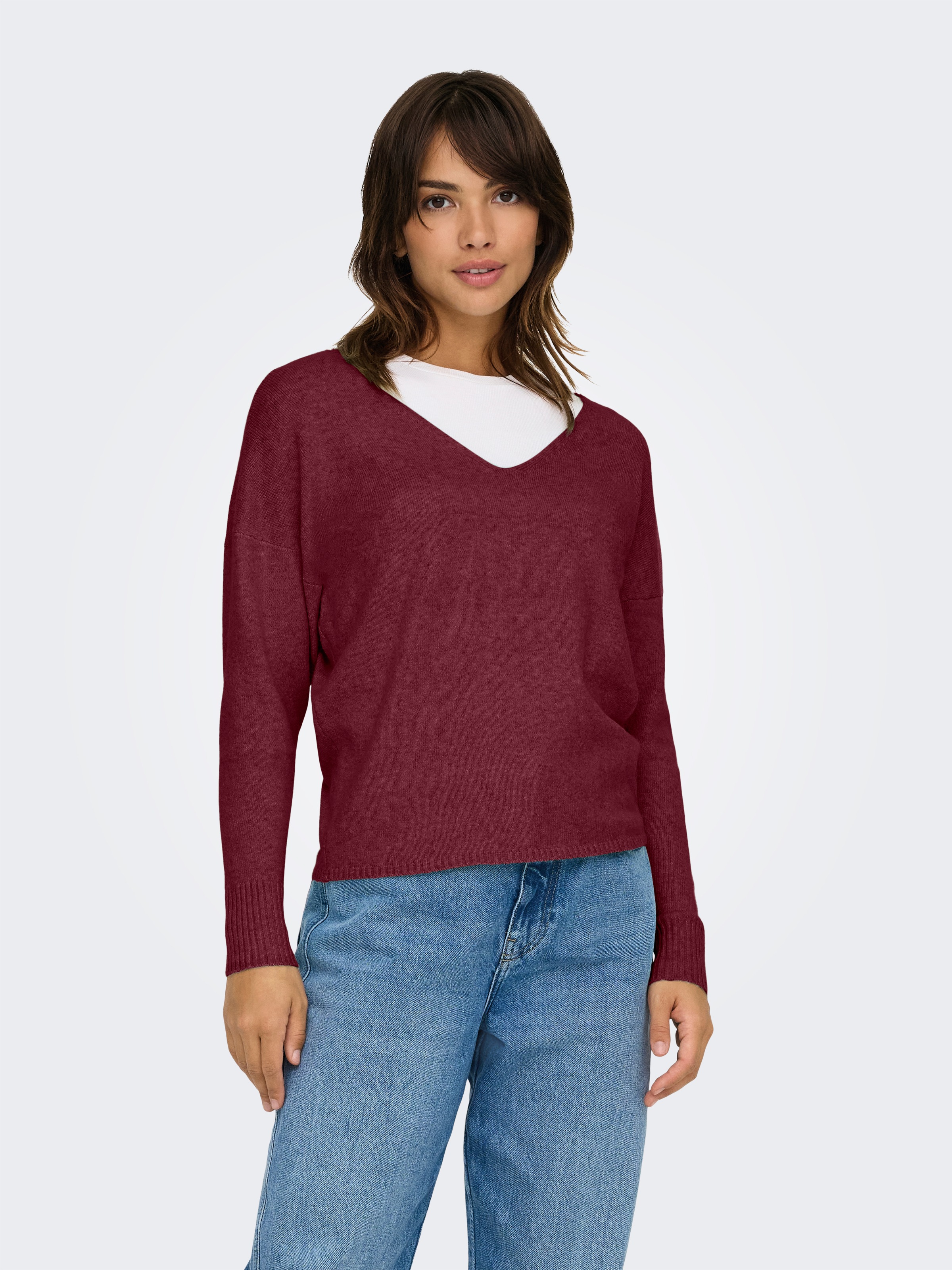 ONLY V-Ausschnitt-Pullover "ONLRICA LIFE L/S V-NECK PULLO KNT NOOS" mit V-A günstig online kaufen