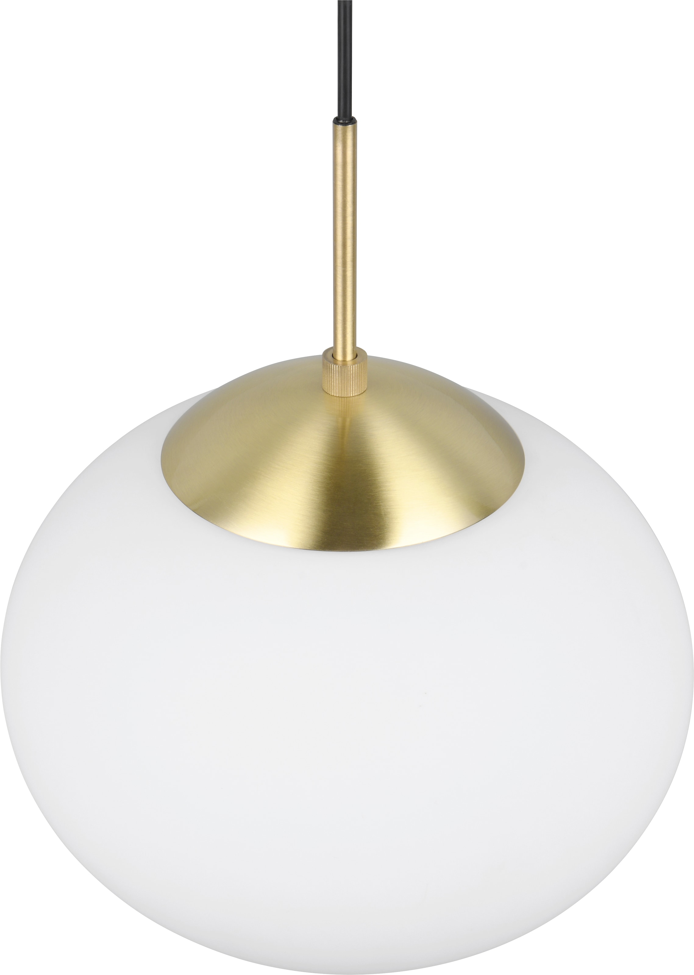 TRIO Leuchten Pendelleuchte »FOMENTO, Hängelampe mit Glasschirm, exkl 1x E27 max 15W« E27 1 Stk. warmweiß - kaltweiß Glas Hängeleuchte Höhe 150 cm, Hängelampe Küche Esszimmer Wohnzimmer