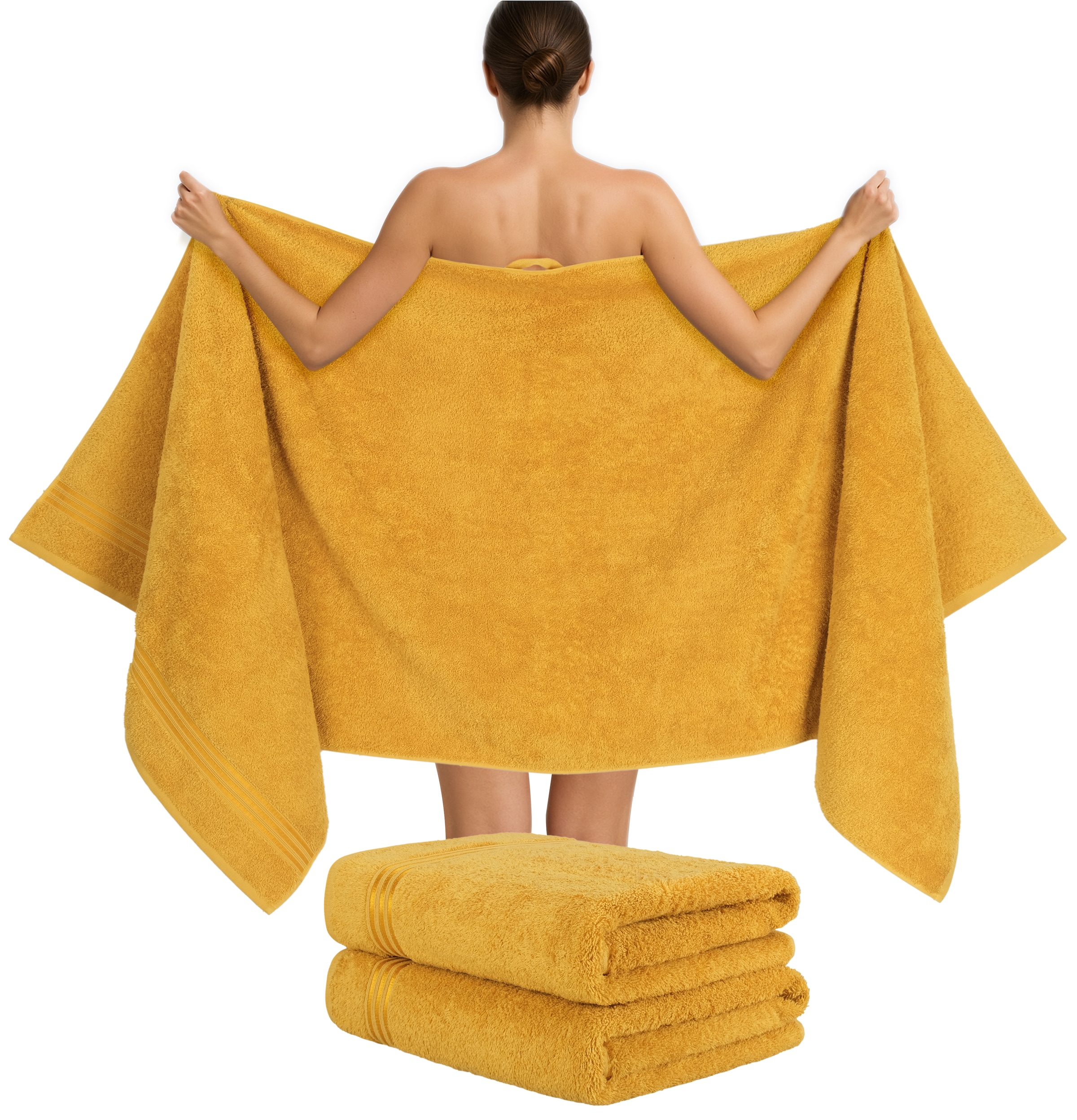 HAMMETEX Saunatuch »Hammetex 2er Set extra große Saunatücher«, (Packung, 2 St., 80x200 Saunatücher), 100% Baumwolle – Weich & Saugfähig – Luxuriöse Große Spa-Badetücher