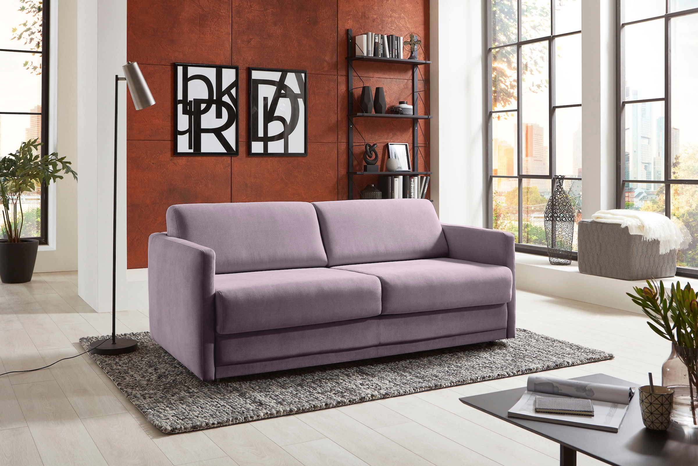 ATLANTIC home collection Schlafsofa "Limone, Dauerschläfer,B: 178cm, Liegefläche: 140 x 200cm,inkl Matratze" für Dauerschläfer geeignet inklusive hochwertige Matratze