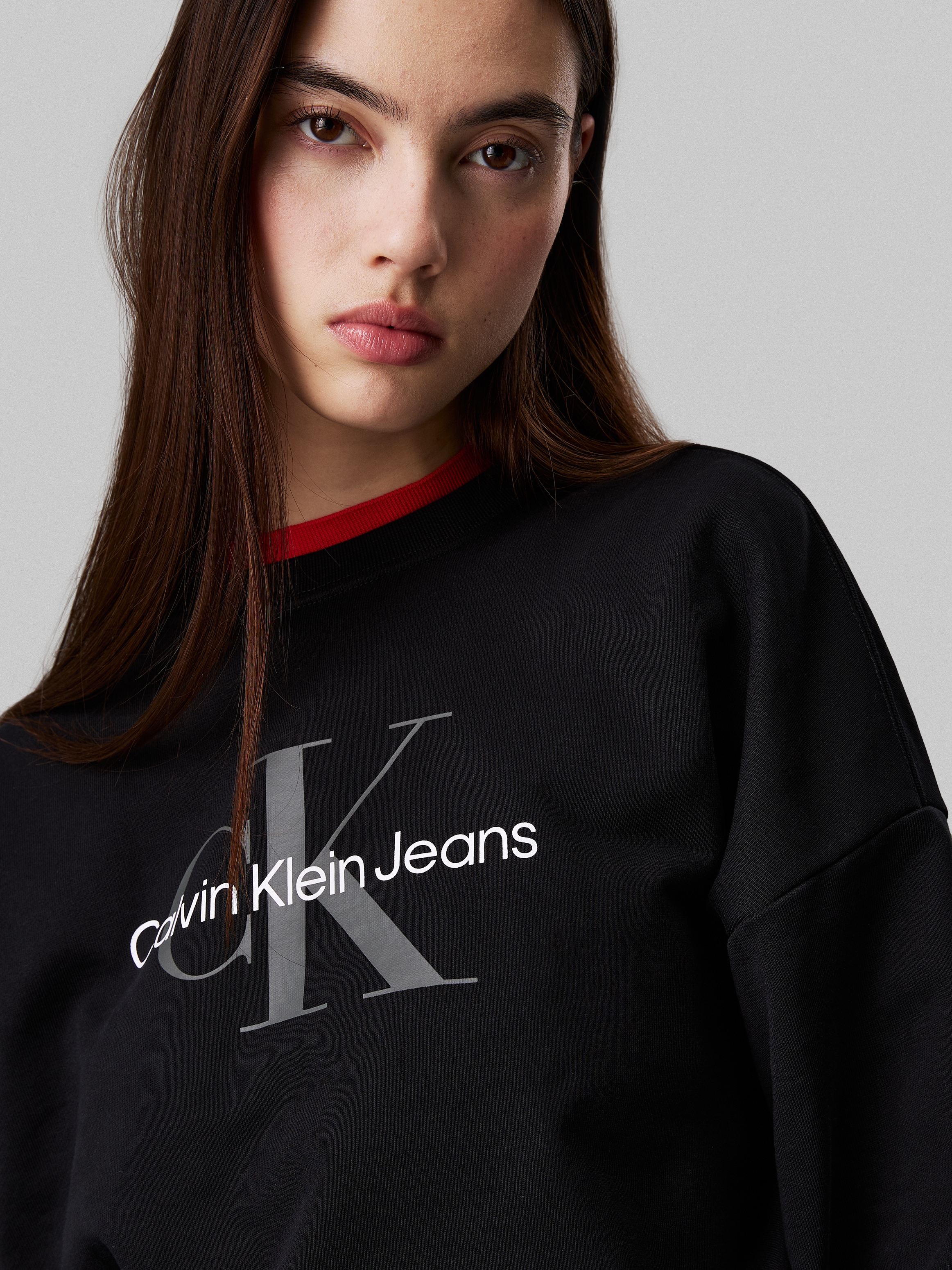 Calvin Klein Jeans Sweatshirt »LS MNLG FRNCH TRRY R«, Mit Rundhalsausschnitt