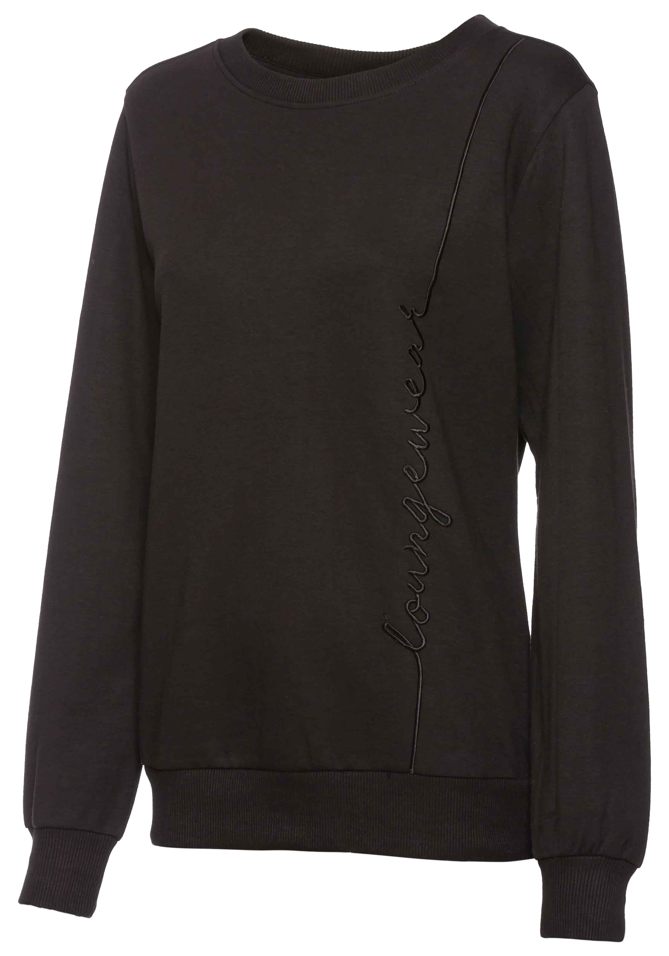Vivance Longsweatshirt, mit Loungewear Stickerei, Loungeshirt