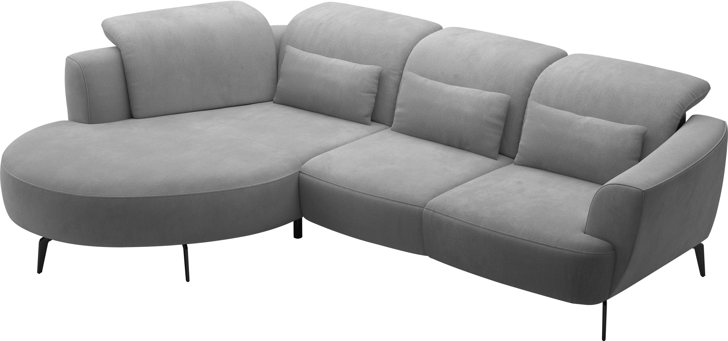 Ecksofa SIT & MORE "Zoe", grau, B:309cm H:87cm T:199cm, 100% Polyester, Sofas, Ecksofa, ink.Sitztiefenverstellung, wahlweise mit Kopfteilverstellung 8