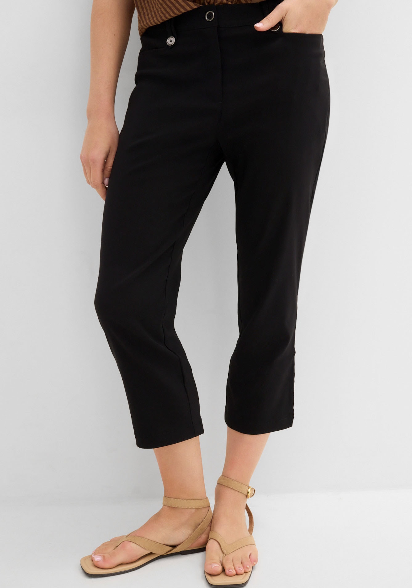 bonprix "7/8-Bengalin-Hose mit Bequembund" mit Elasthan-Anteil, Regular Fit, mit Bequembund