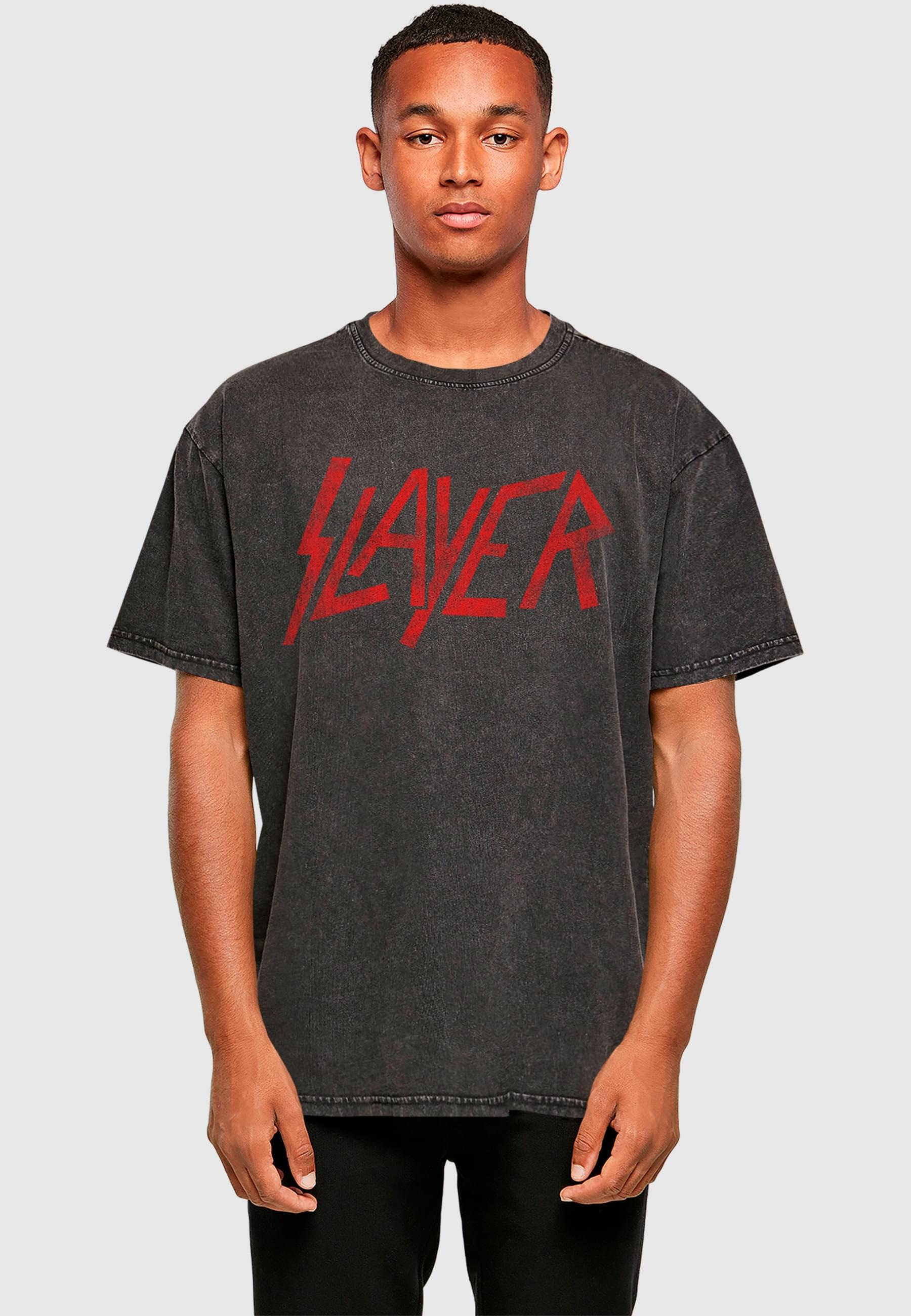 Merchcode T-Shirt »Merchcode Slayer - Distressed Logo Acid Washed Oversize Tee«, (1 tlg.)