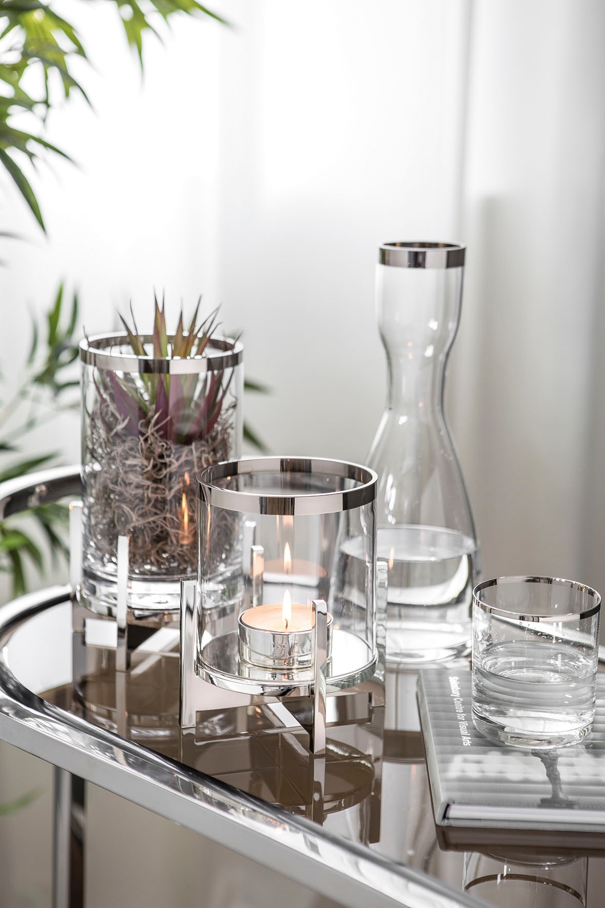 Fink Windlicht »CHARLES, mit Glaszylinder und Platinumrand«, (1 St.), macht  auch als Vase eine gute Figur | BAUR