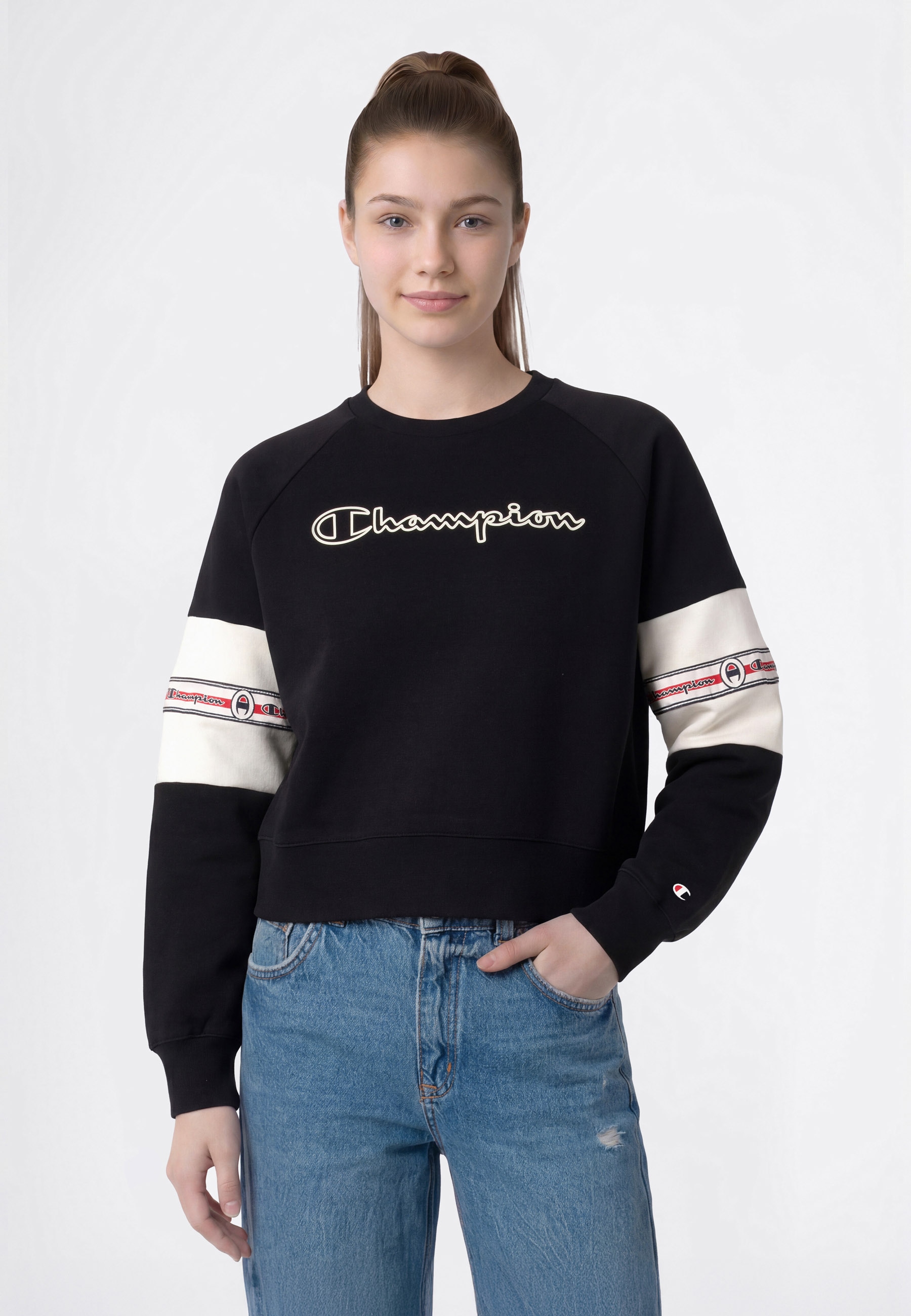 Champion Sweatshirt "SPORTWEAR CREWNECK Standard Fit", für Kinder, sportlicher Stil, mit Crewneck-Ausschnitt, Langarm-Design