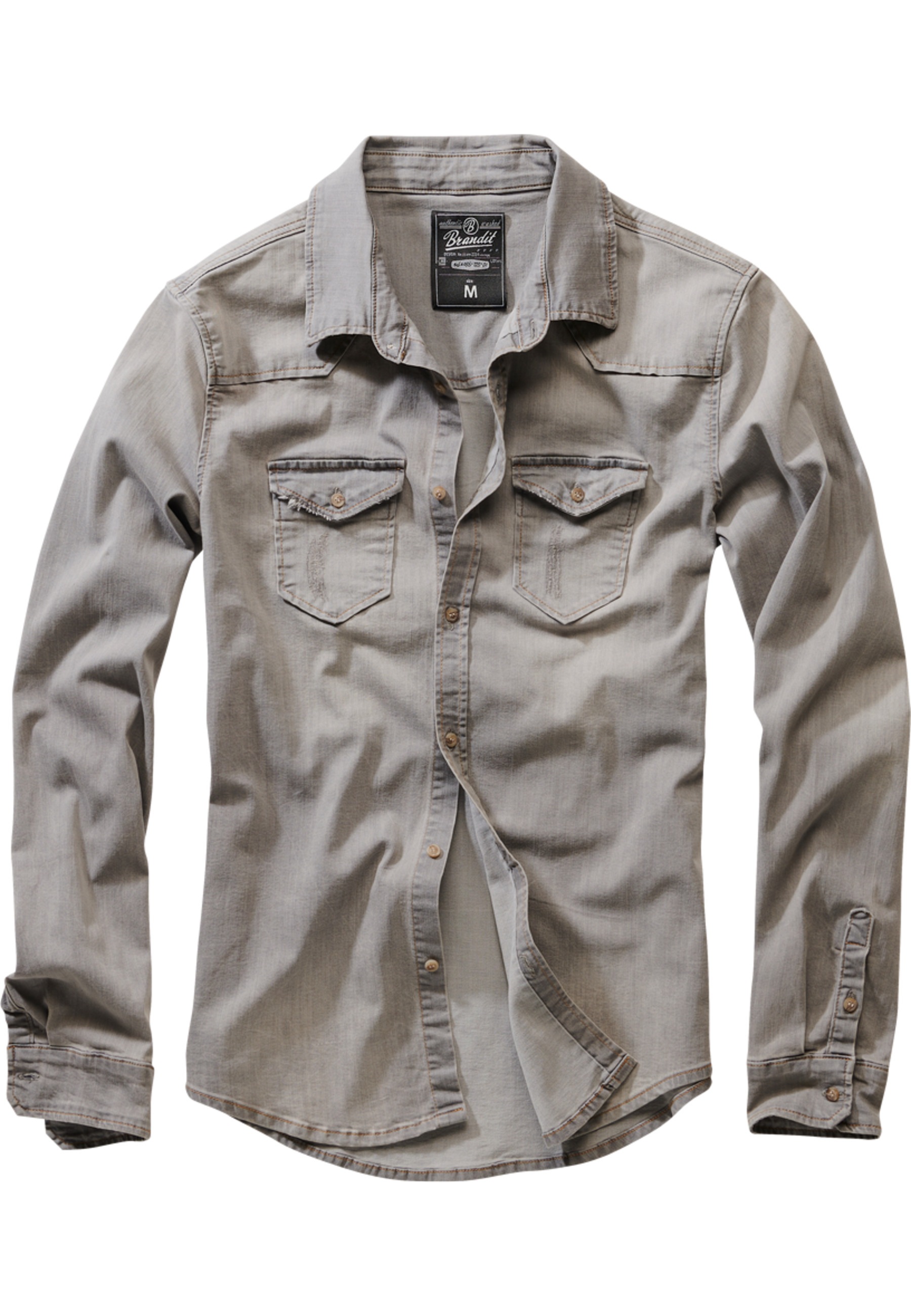 Brandit Langarmhemd "Brandit Herren Riley Denim Shirt" 1 Stk. günstig online kaufen