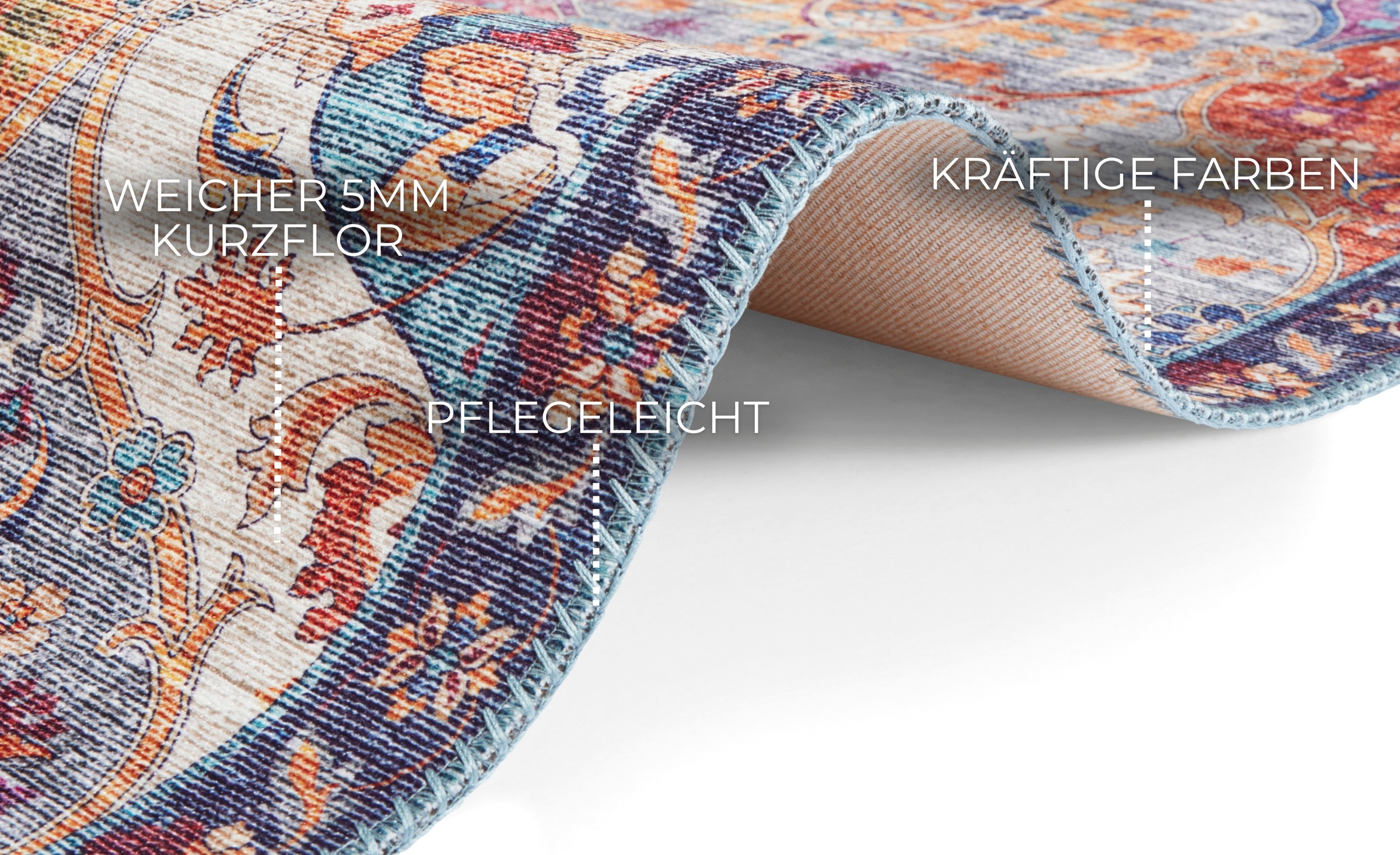 Thumbnail - ELLE DECORATION Teppich "Kashmir Ghom" rechteckig 5 mm Höhe Orientalisch, Läufer, Kurzflor, Vintage, Wohnzimmer, Schlafz...