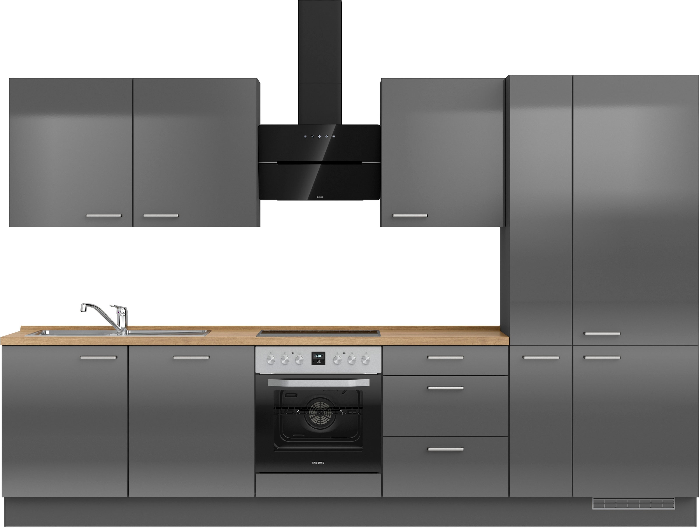 nobilia ""Flash II", NEU: individuell anpassbar mit gratis Profi-Beratung" vormontiert, Breite 330 cm, Ausrichtung wählbar, wahlw. mit E-Geräten
