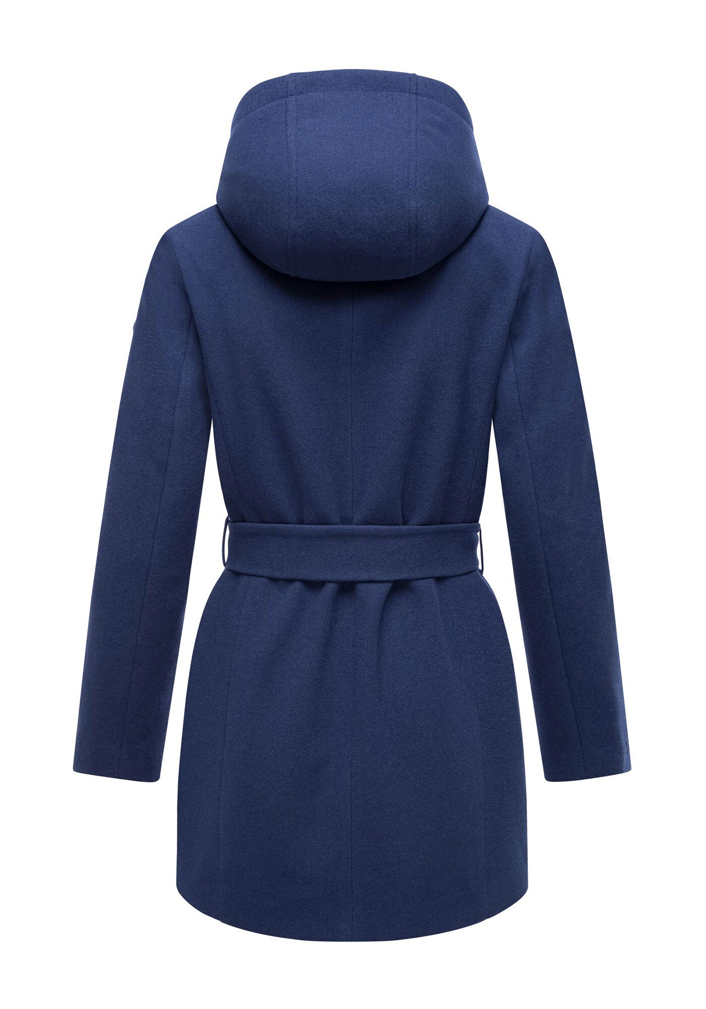 Marikoo Kurzmantel »Katalinaa«, Eleganter Wickel Mantel mit Taillengürtel und Oversized Hood Kapuze