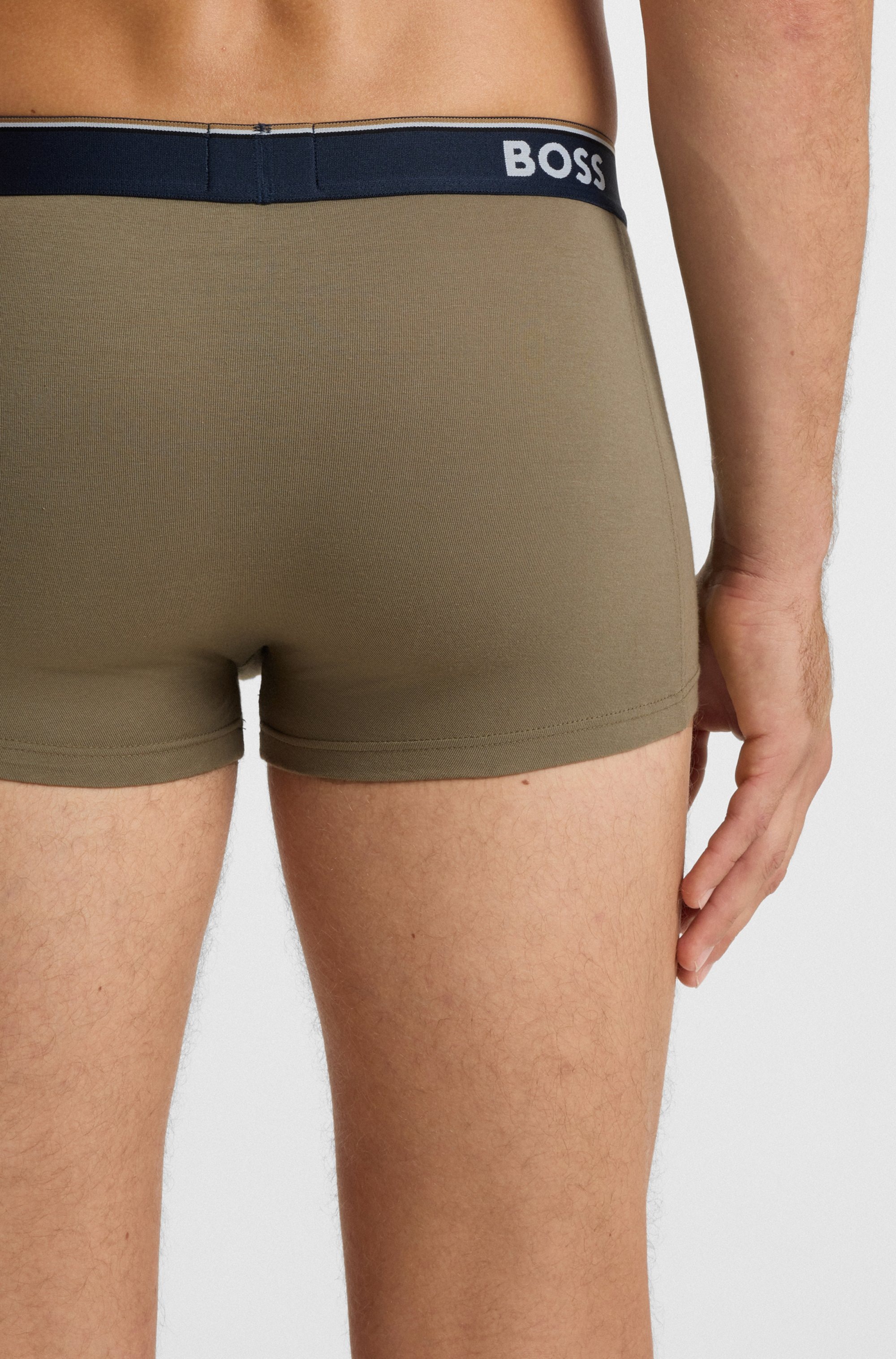 BOSS Trunk Packung, 3 Stk. aus Stretch-Baumwolle mit Logo-Bund, mittlere Bundhöhe