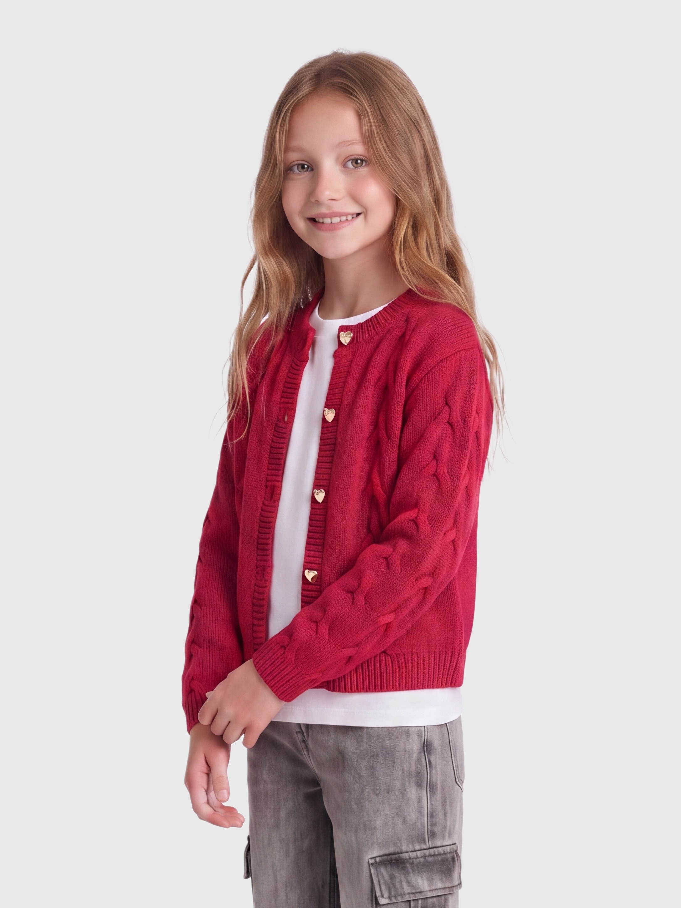KIDS ONLY Strickjacke "KOGPEPPE LS CABLE CARDIGAN KNT" Baumwolle
