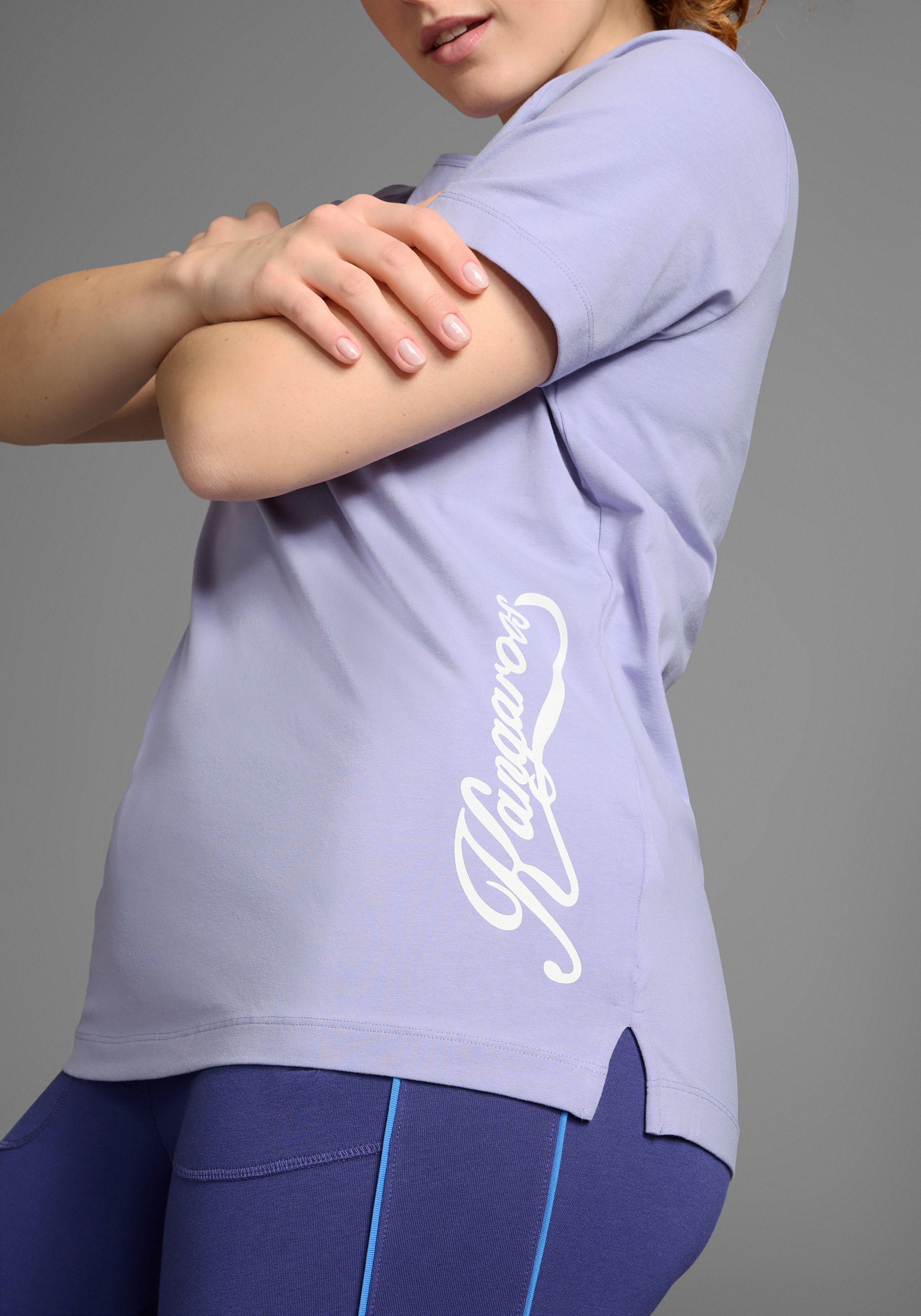Thumbnail - KangaROOS T-Shirt, Kurzarm, figurumspielend, unifarben, Rundhalsausschnitt, casual