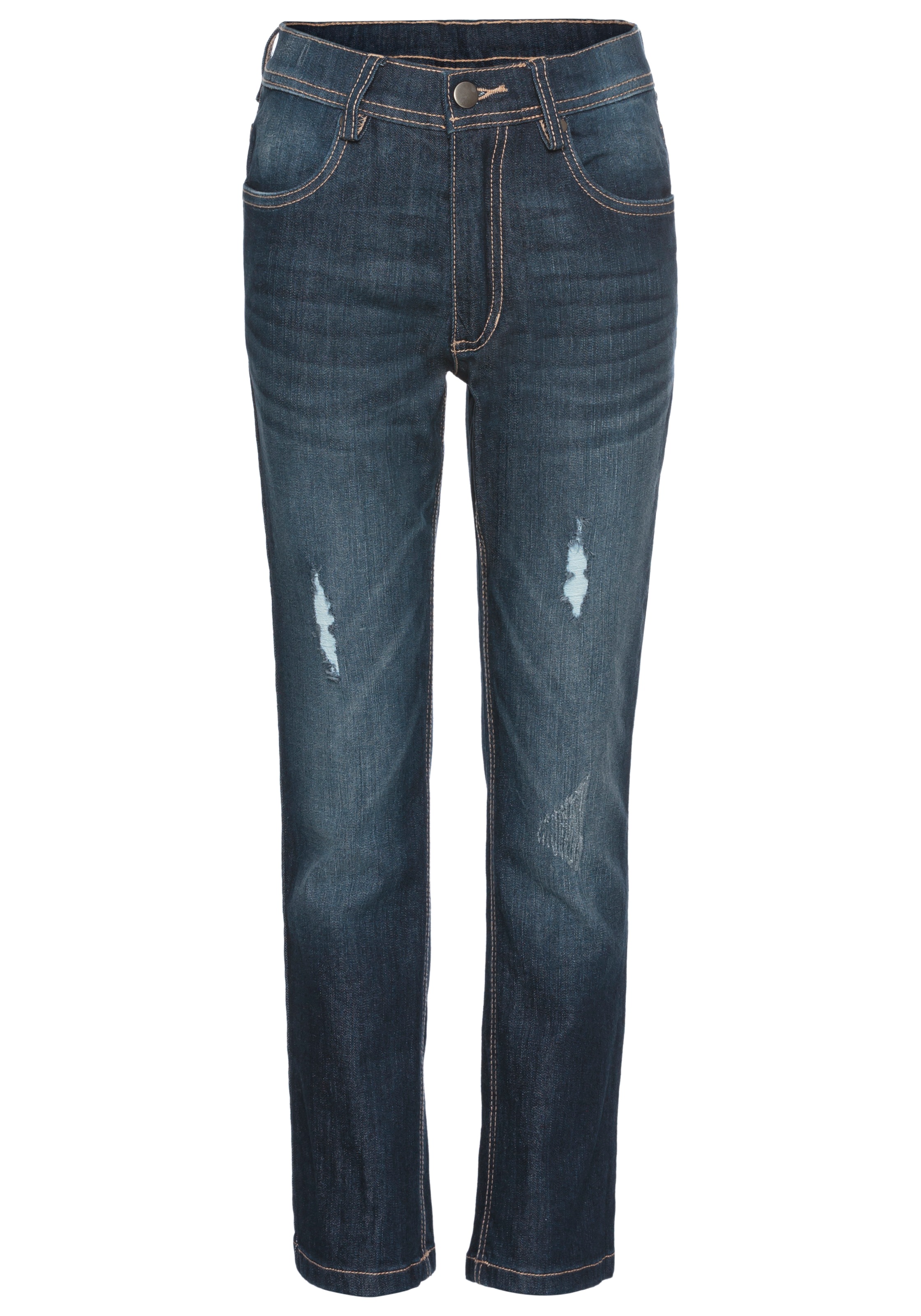 Thumbnail - KIDSWORLD Stretch-Jeans ", Straight-fit Jeans mit Distroy-Effekten" für Jungen