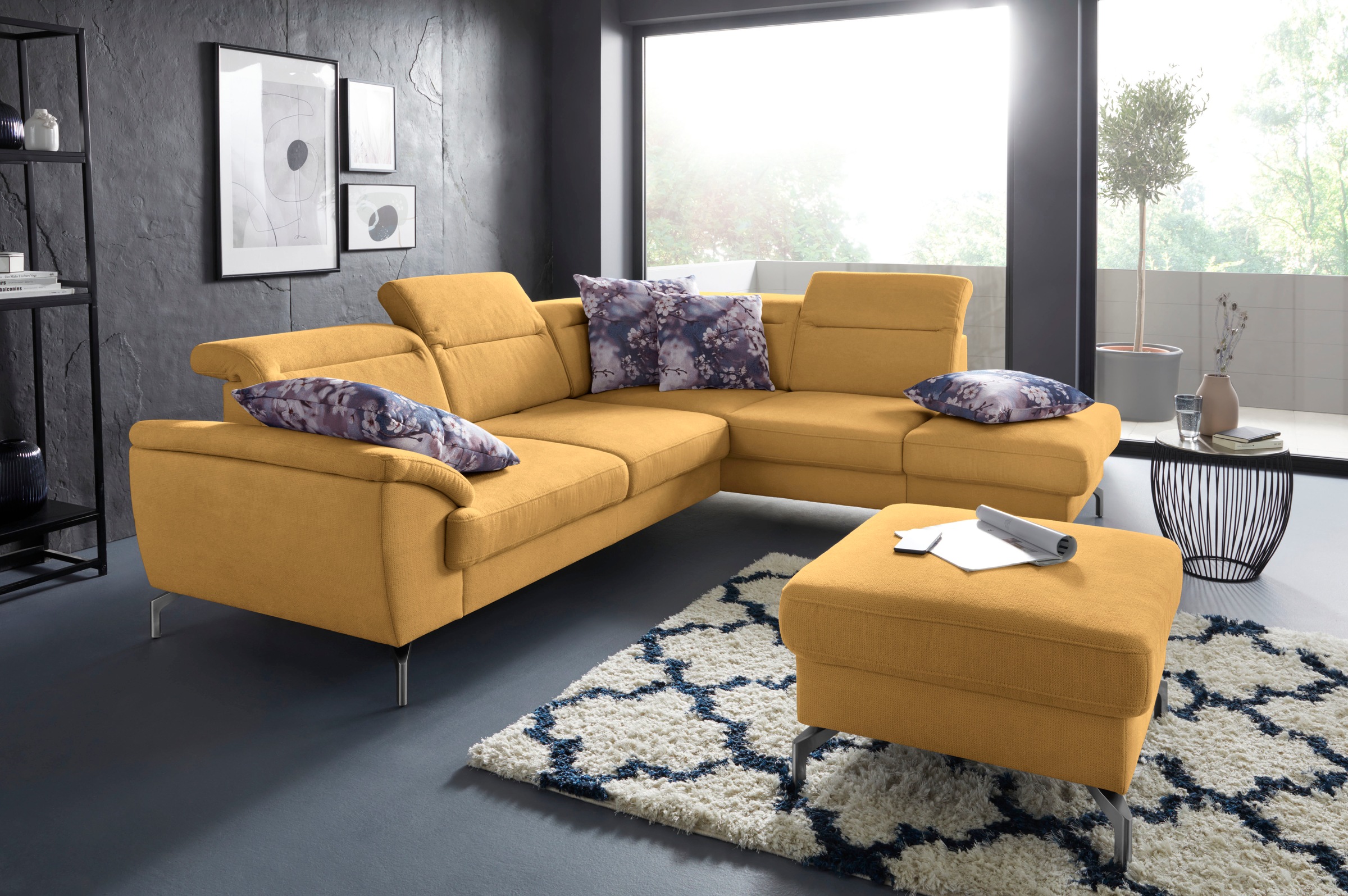 sit&more Ecksofa "Percy L-Form", 15 cm Fußhöhe, Sitztiefenverstellung, wahl günstig online kaufen