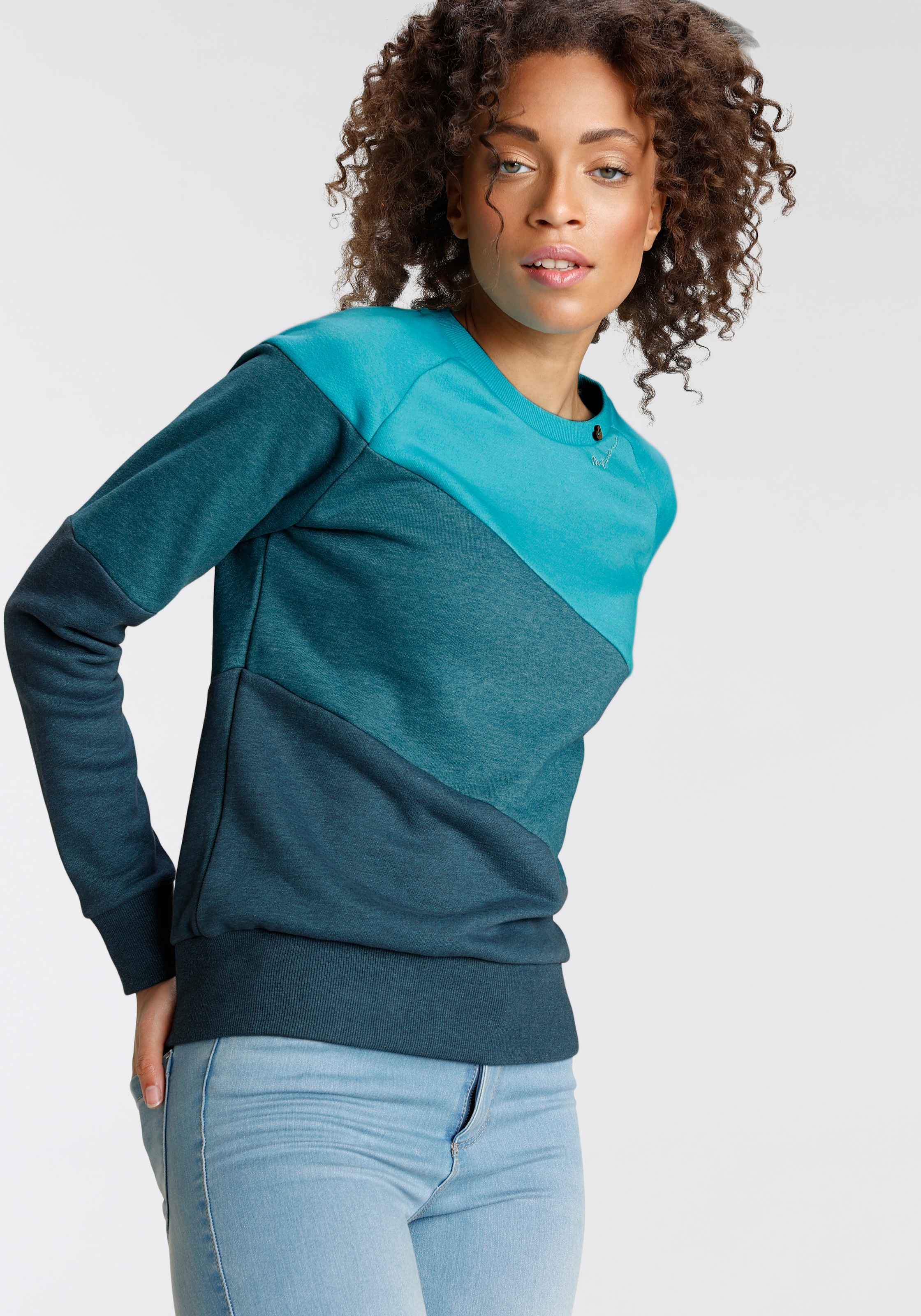 Ragwear Sweater "JOHANKA BLOCK", Crew Neck im Color-Blocking Design günstig online kaufen