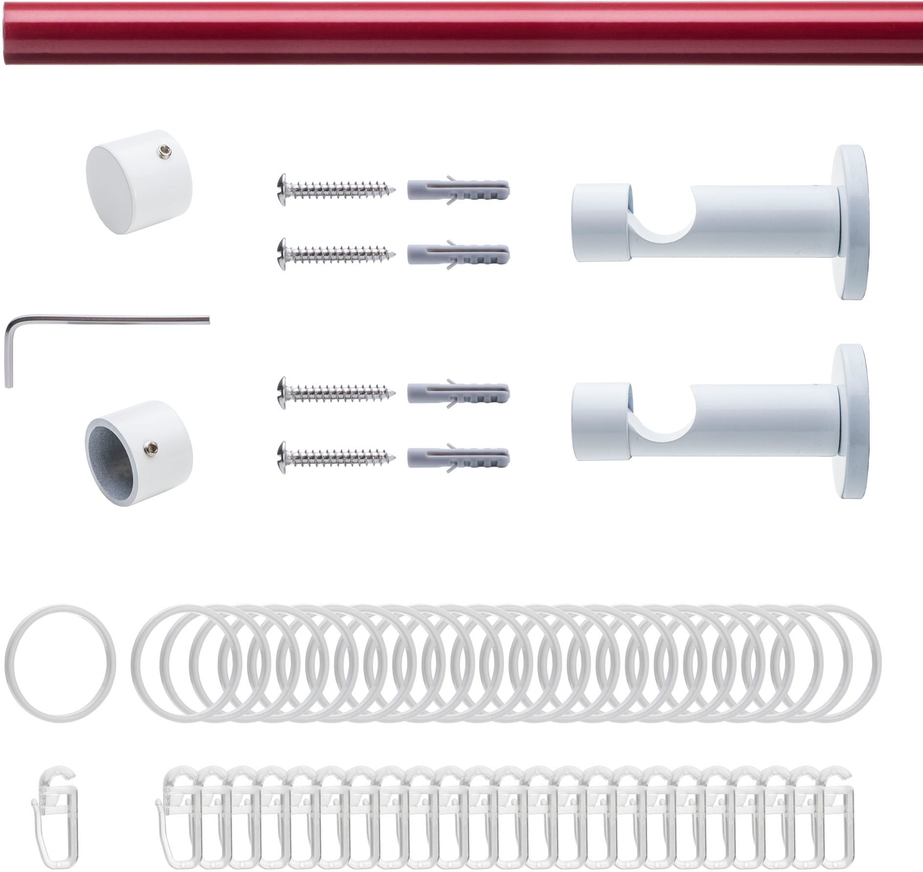 Liedeco Gardinenstange "Fertigstilgarnitur 20 mm Power Celebration Kappe" Ø günstig online kaufen