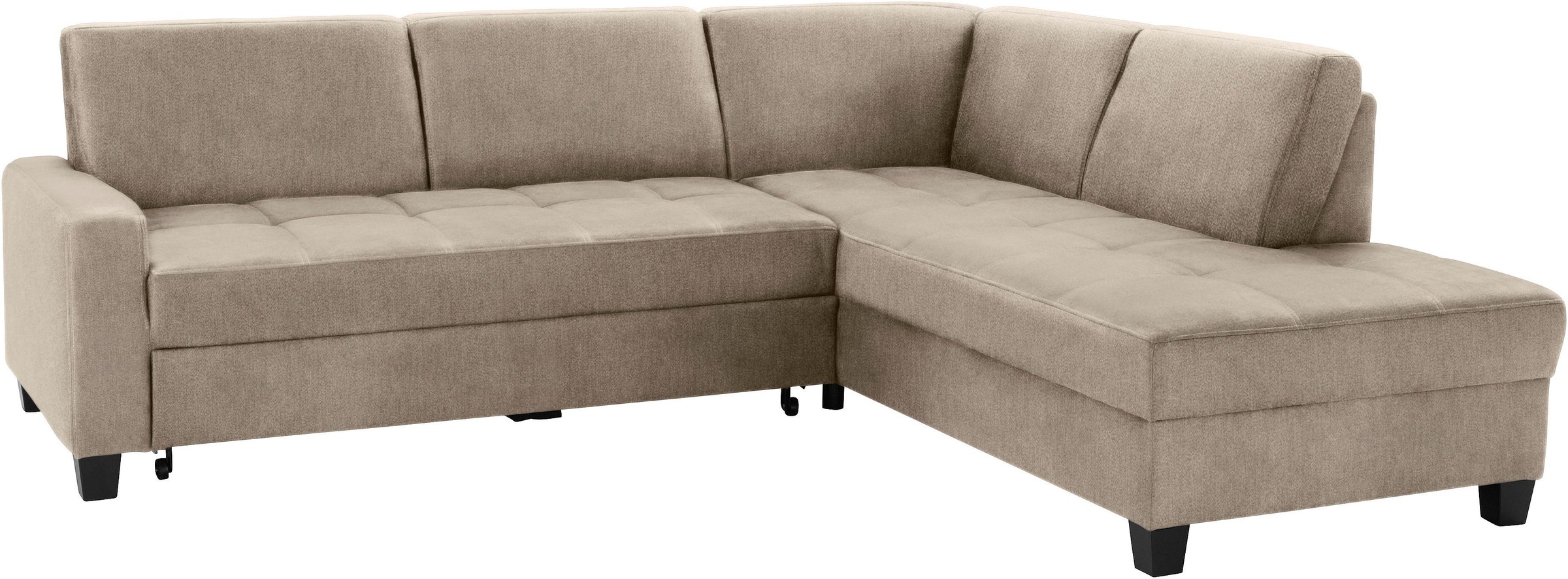 DOMO collection Ecksofa »Florentina zeitlos und elegant, Sitznähte als Designelement, L-Form«, wahlweise mit Bettfunktion, mit Kontrastnaht, Komfortsitzhöhe 47cm