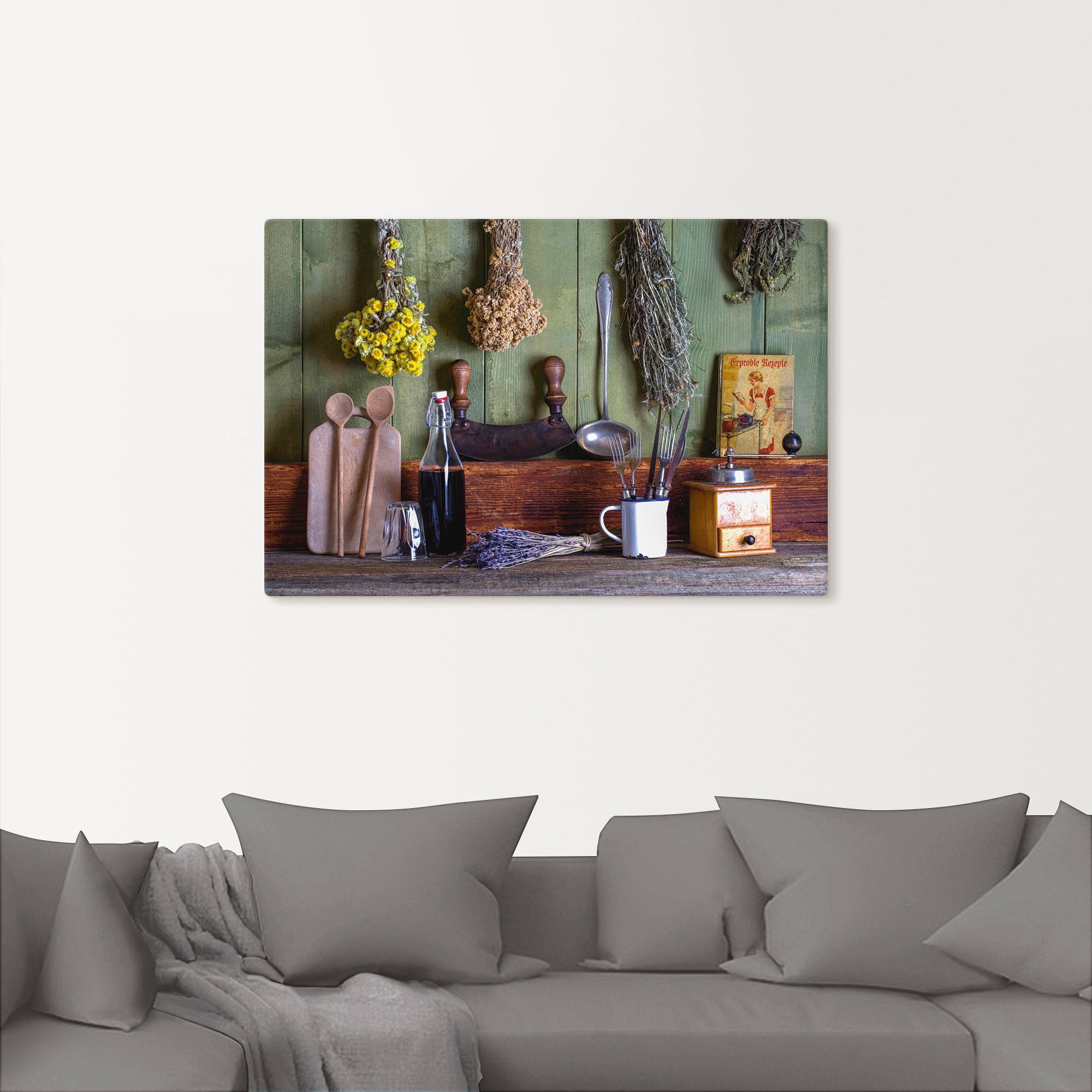 Artland Wandbild »Rustikale Küchenszene«, Innenarchitektur, (1 St.), als Alubild, Outdoorbild, Leinwandbild, Poster, Wandaufkleber