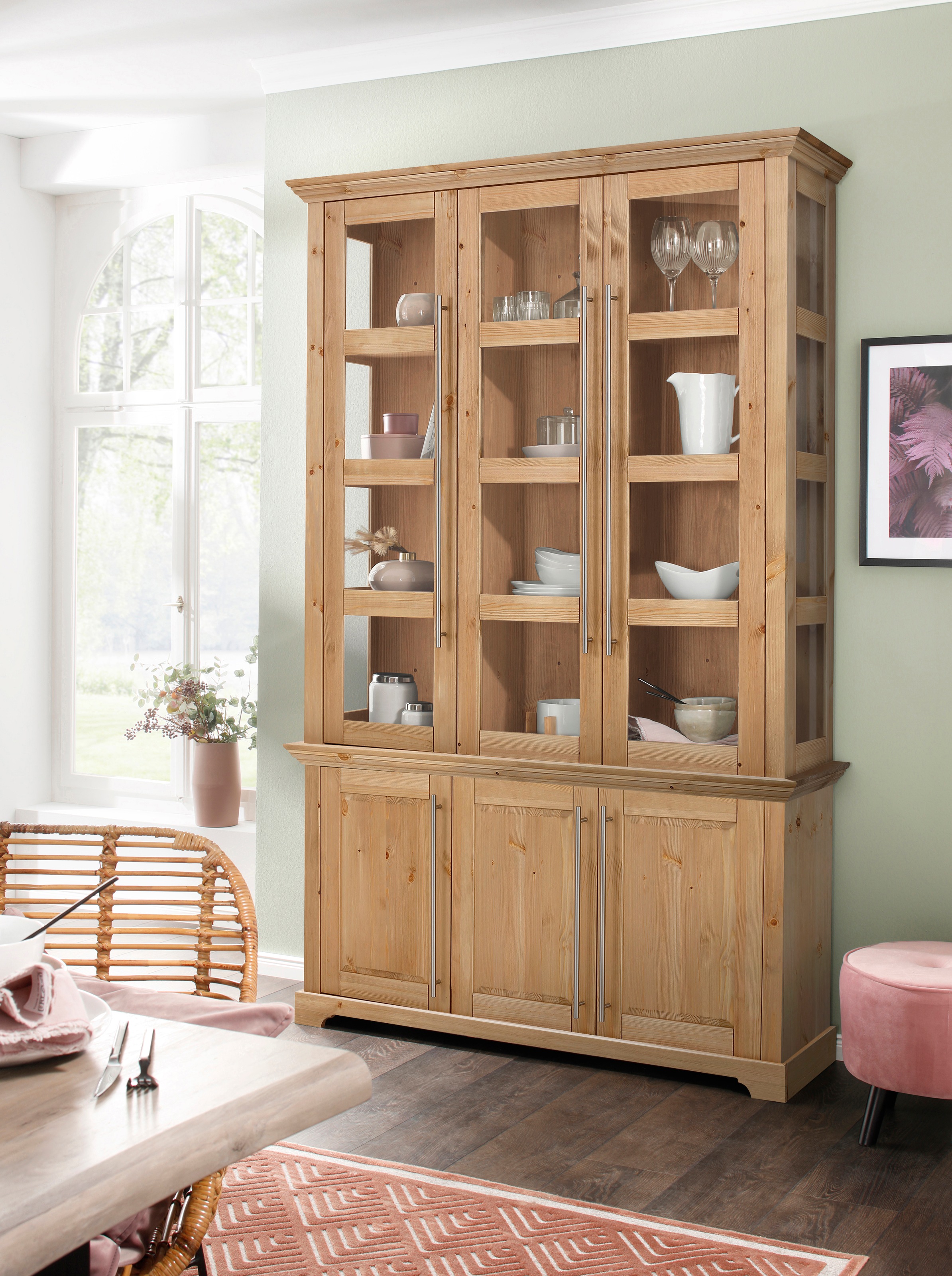Home affaire Vitrine "Meliss", aus massiver Kiefer, FSC zertifiziert, Breit günstig online kaufen