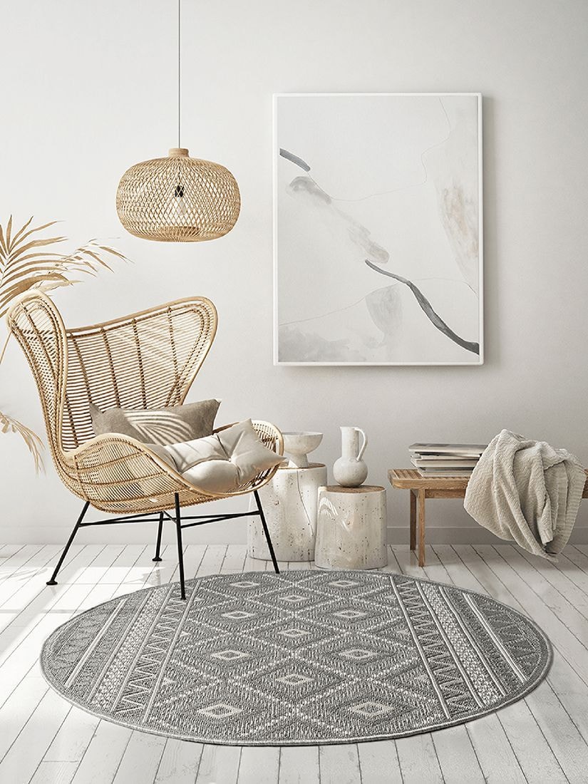 the carpet Teppich "Calgary round" rund 1 mm Höhe moderner robuster In und Outdoor Teppich