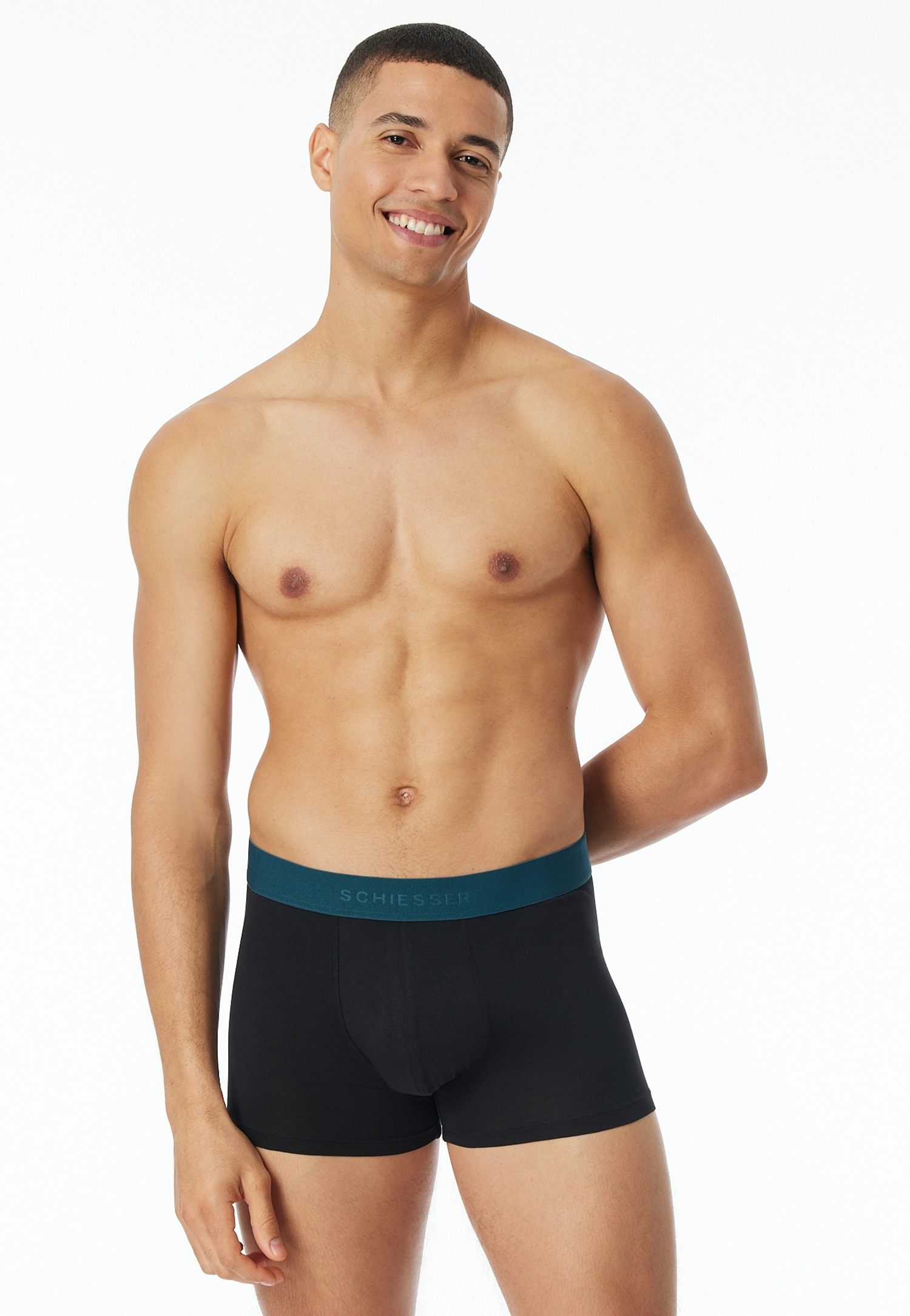 Schiesser Boxershorts »95/5 Multipacks«, (3er Pack), mit farblich abgesetztem, sportlichem Logo-Webgummibund