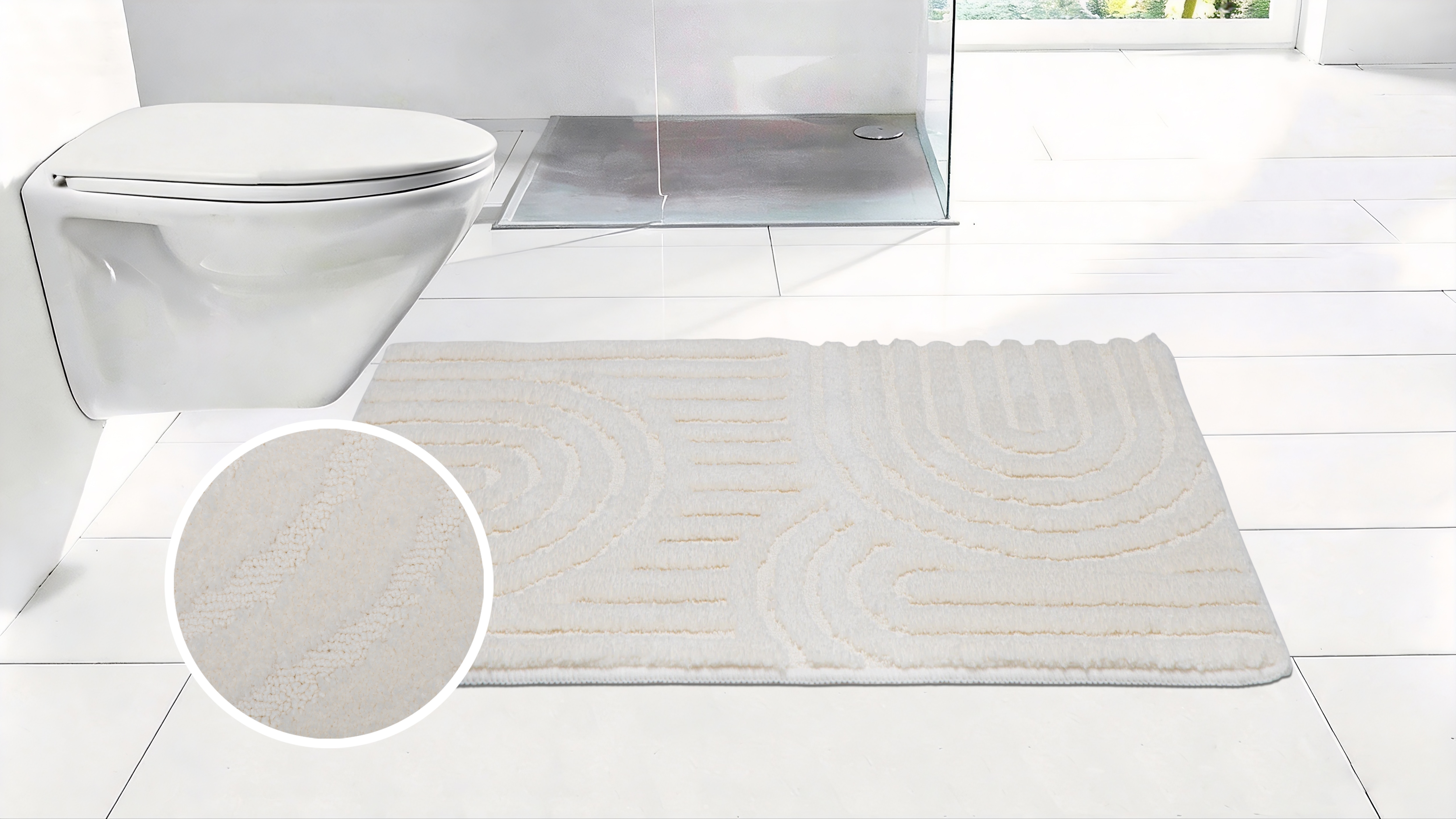 OTTO home Badematte "Zen, Badvorleger, Badezimmer Teppich, Duschvorleger" Höhe 10 mm rutschhemmend beschichtet fußbodenheizungsgeeignet schnell trocknend Uni Farben, Hoch-Tief-Effekt, modernes Muster, Zen
