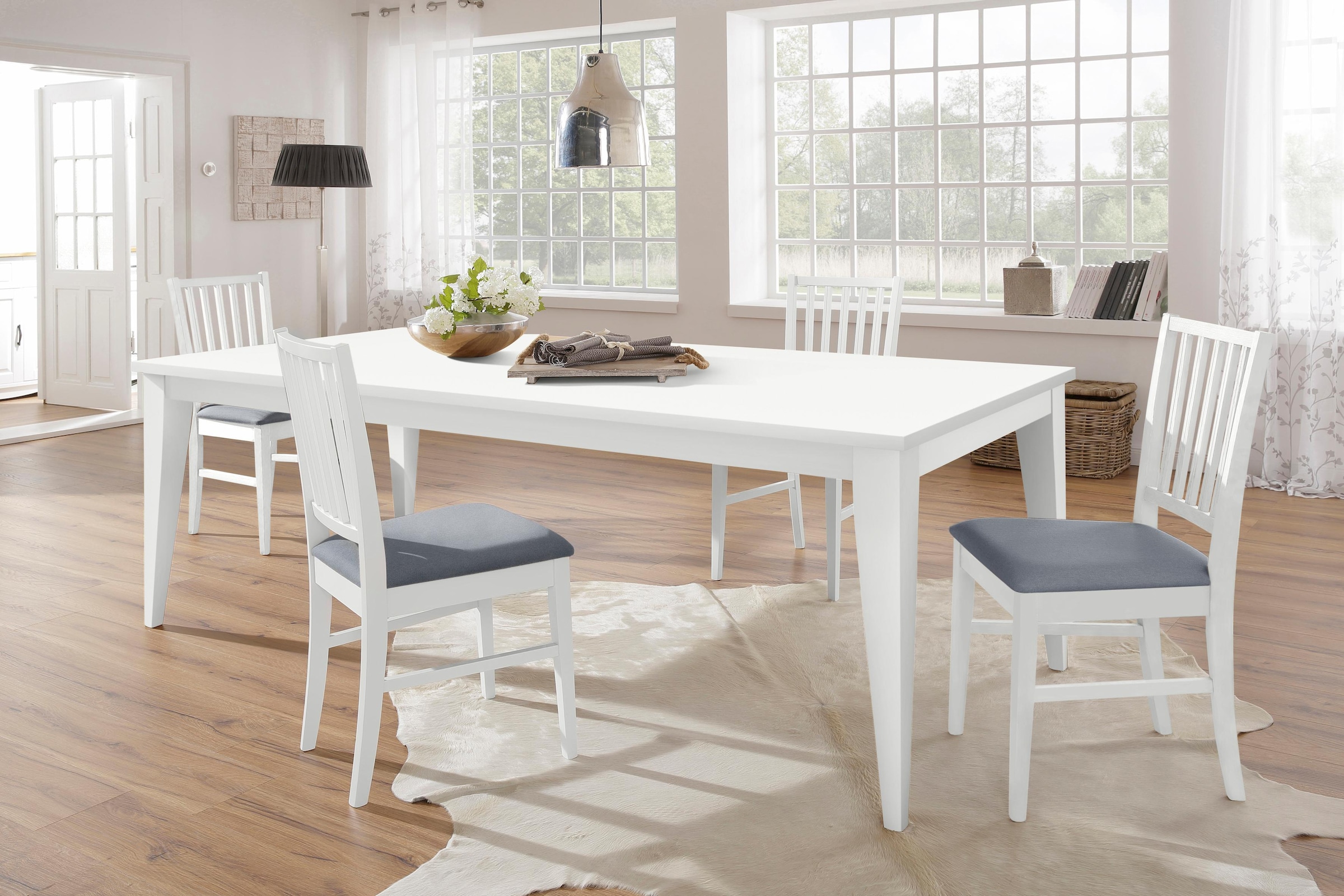 Home affaire Esszimmerstuhl »Ruanda Küchenstuhl TOPSELLER«, (Set), 4 St., Webstoff, im 2er, 4er oder 6er-Set, Holzstuhl