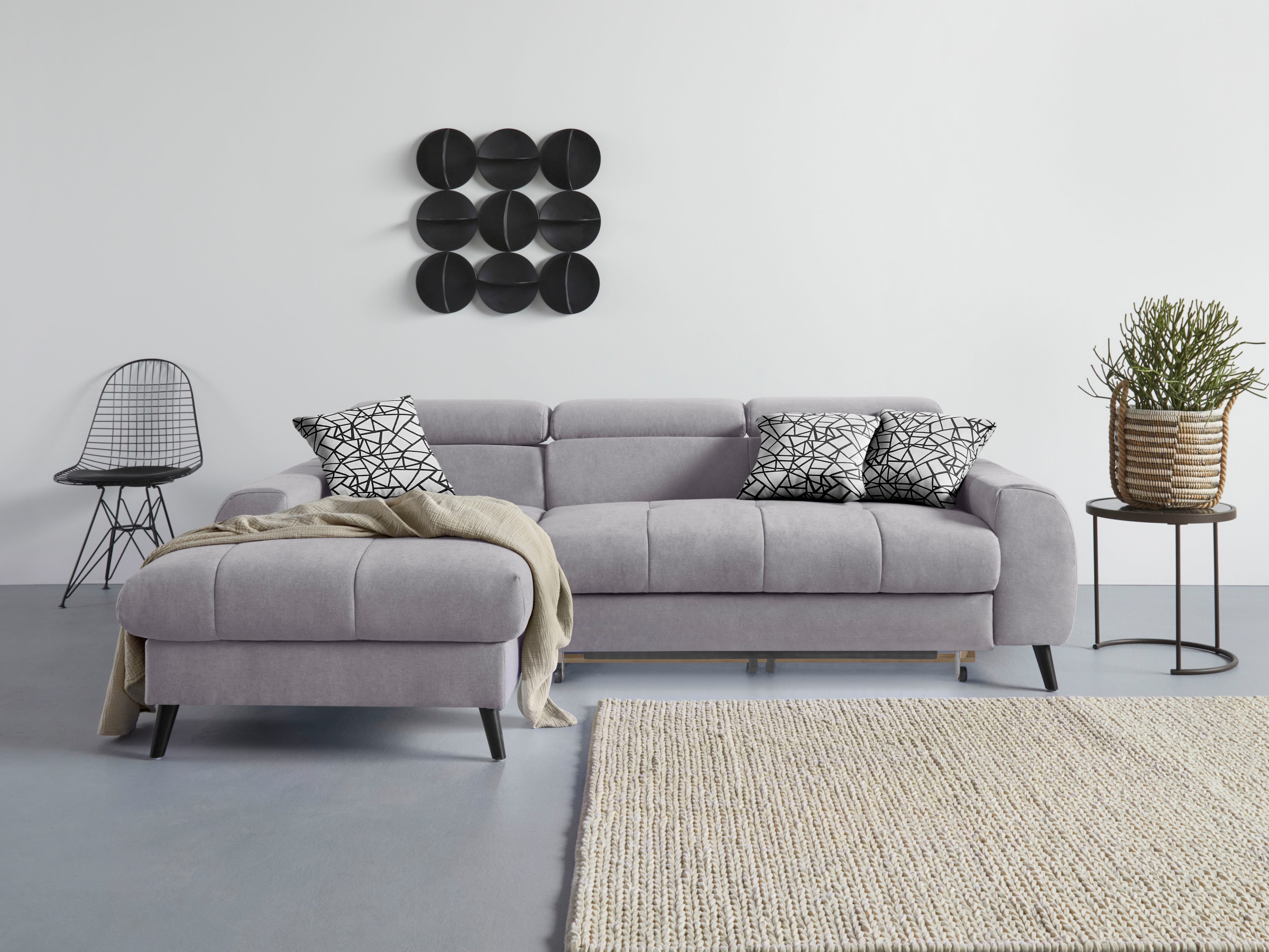 COTTA Ecksofa "Mia L-Form", 3-tlg.-Kissen-Set, Recamiere, wahlweise mit ode günstig online kaufen