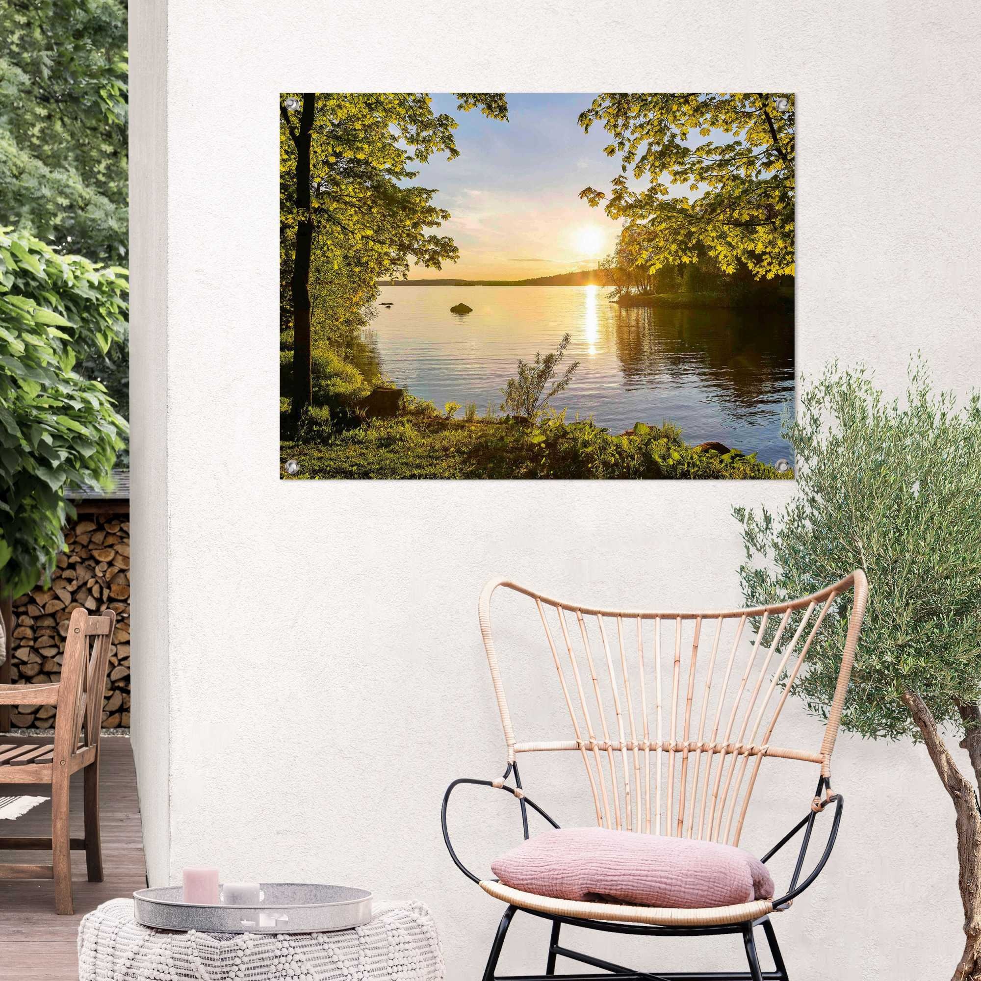 Reinders Poster "Sonnenuntergang am See", Outdoor für Garten oder Balkon günstig online kaufen